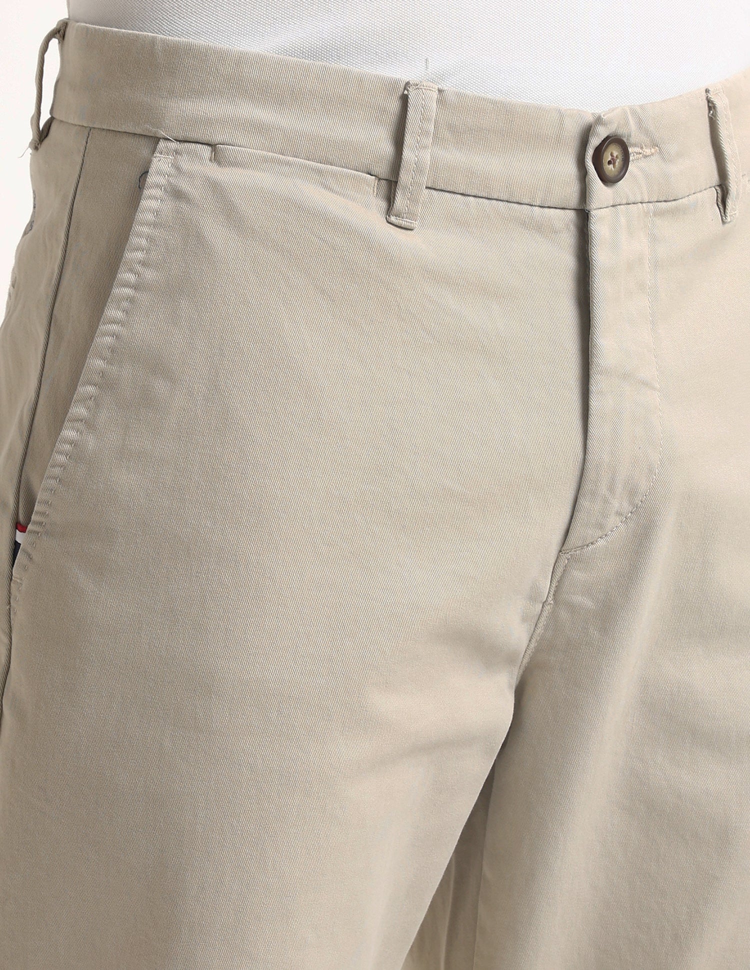 Riley Straight Fit Twill Trousers Beige - U.S. POLO ASSN. | Large