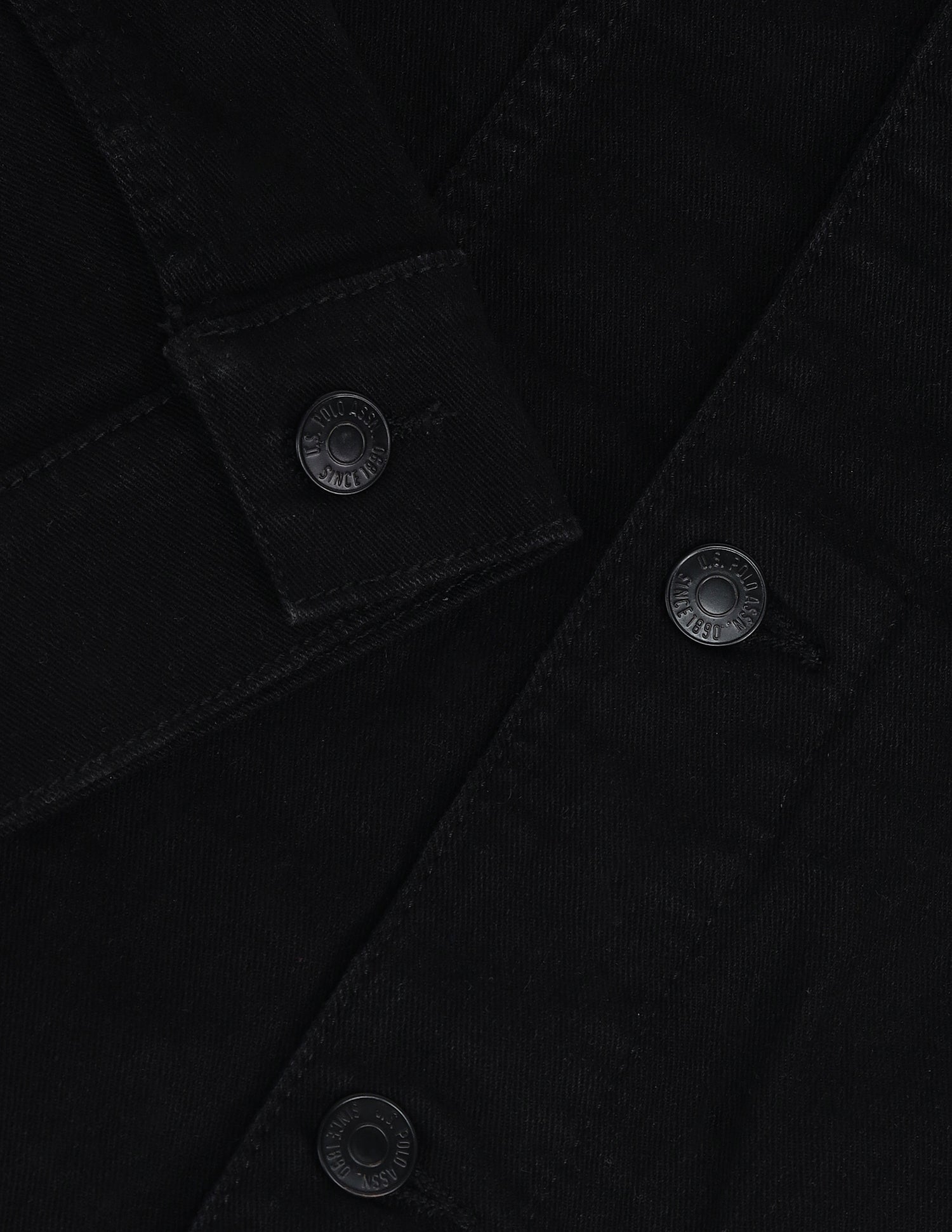 Solid Spread Collar Jacket Black - U.S. Polo Assn. India | Large
