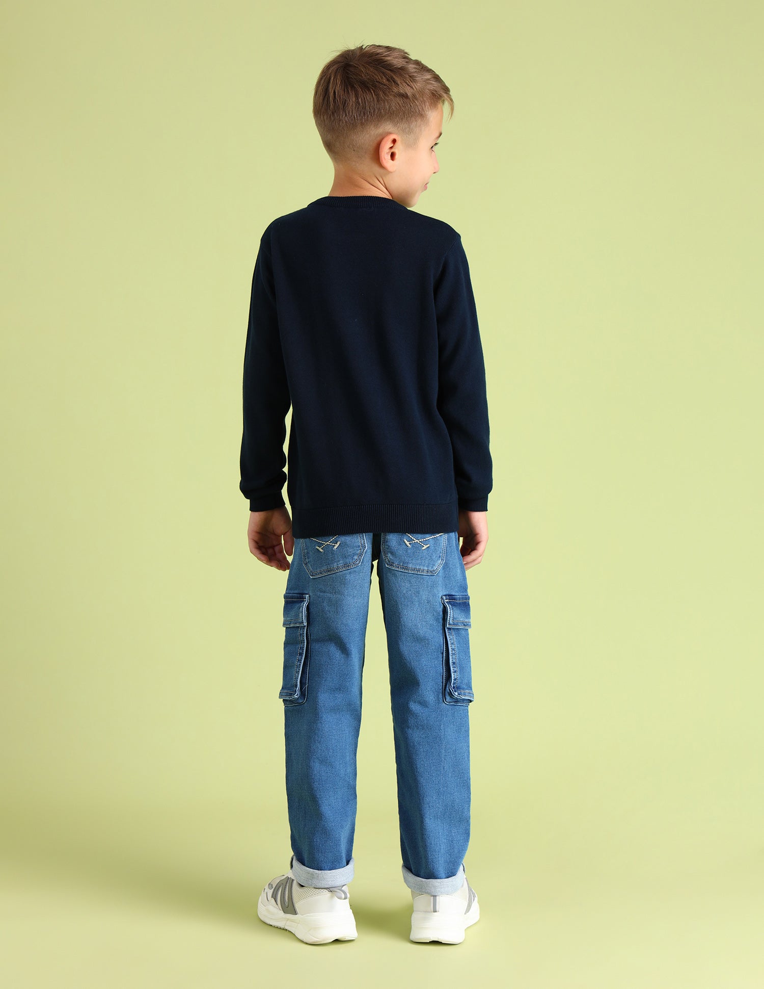 Boys Cotton Brand Printed Sweater Navy - U.S. POLO ASSN. | Large