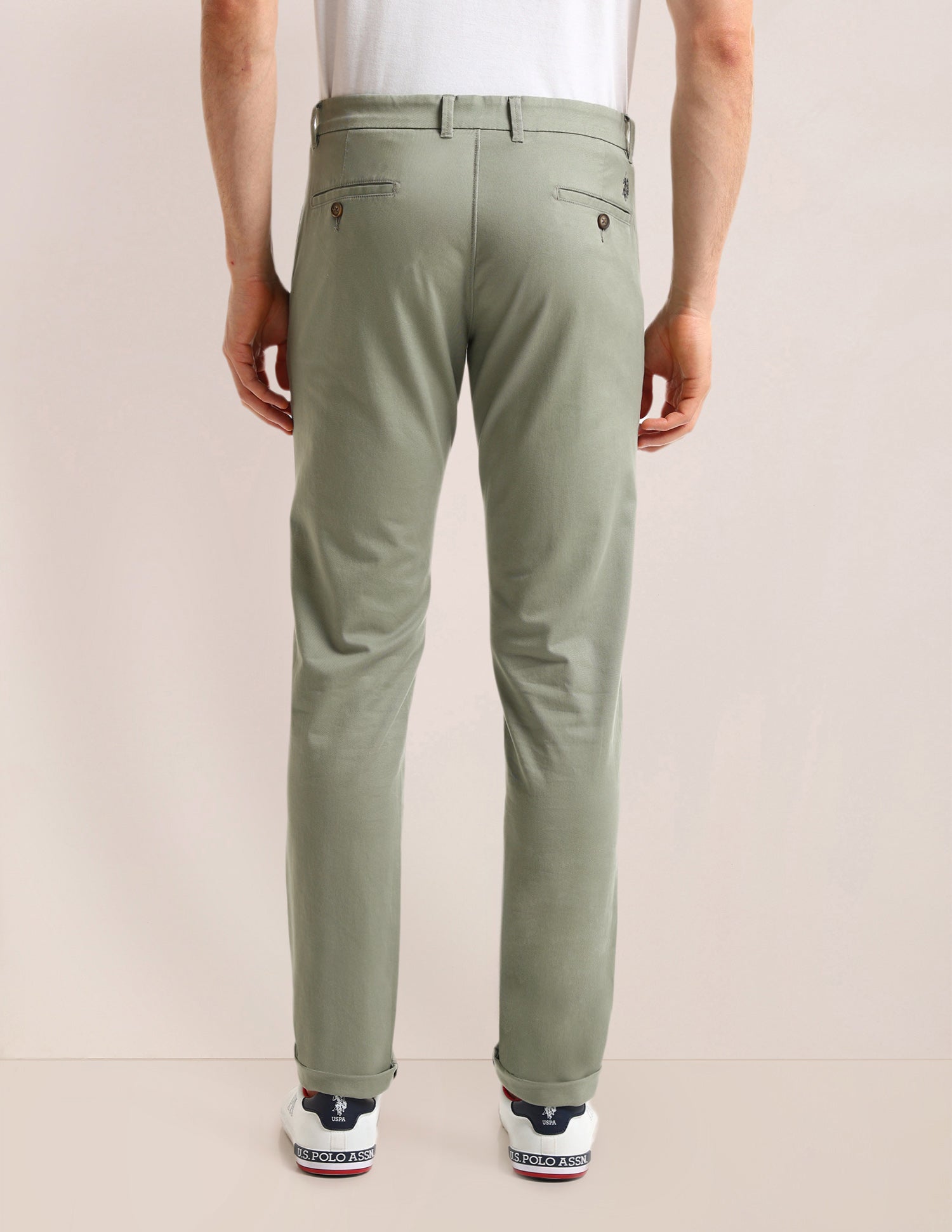 Denver Slim Fit Regular Trousers Light-Green - U.S. POLO ASSN. | Large