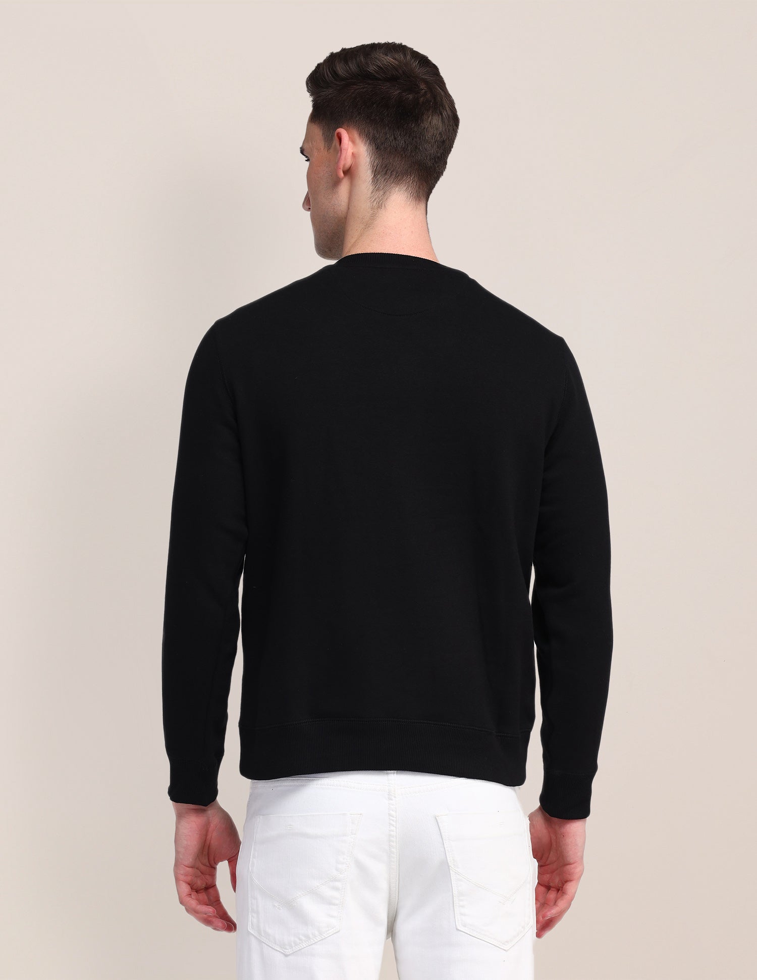 Crew Neck Typographic Sweatshirt Black - U.S. Polo Assn. India | Large