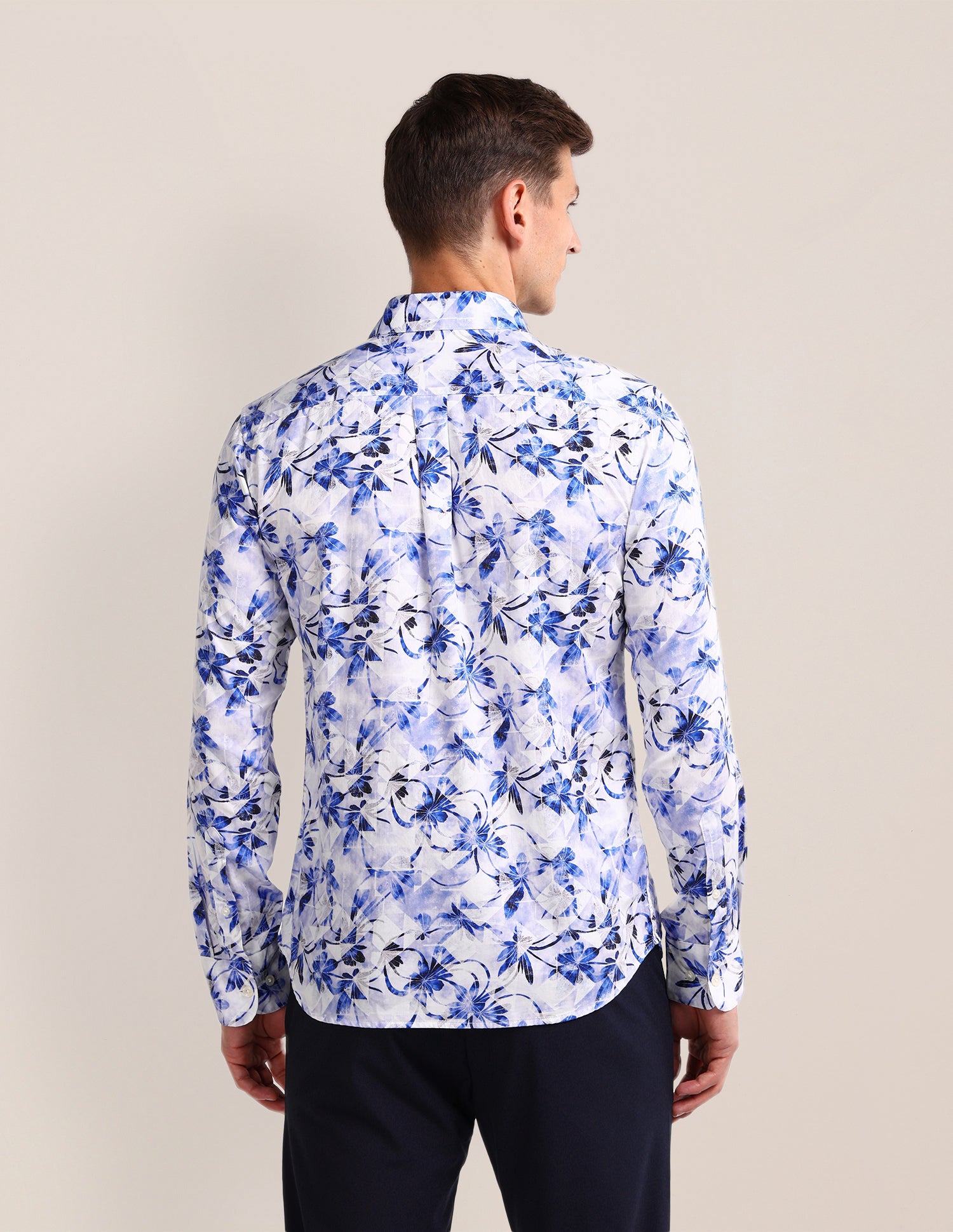 Floral Regular Fit Shirt Blue - U.S. POLO ASSN. | Large