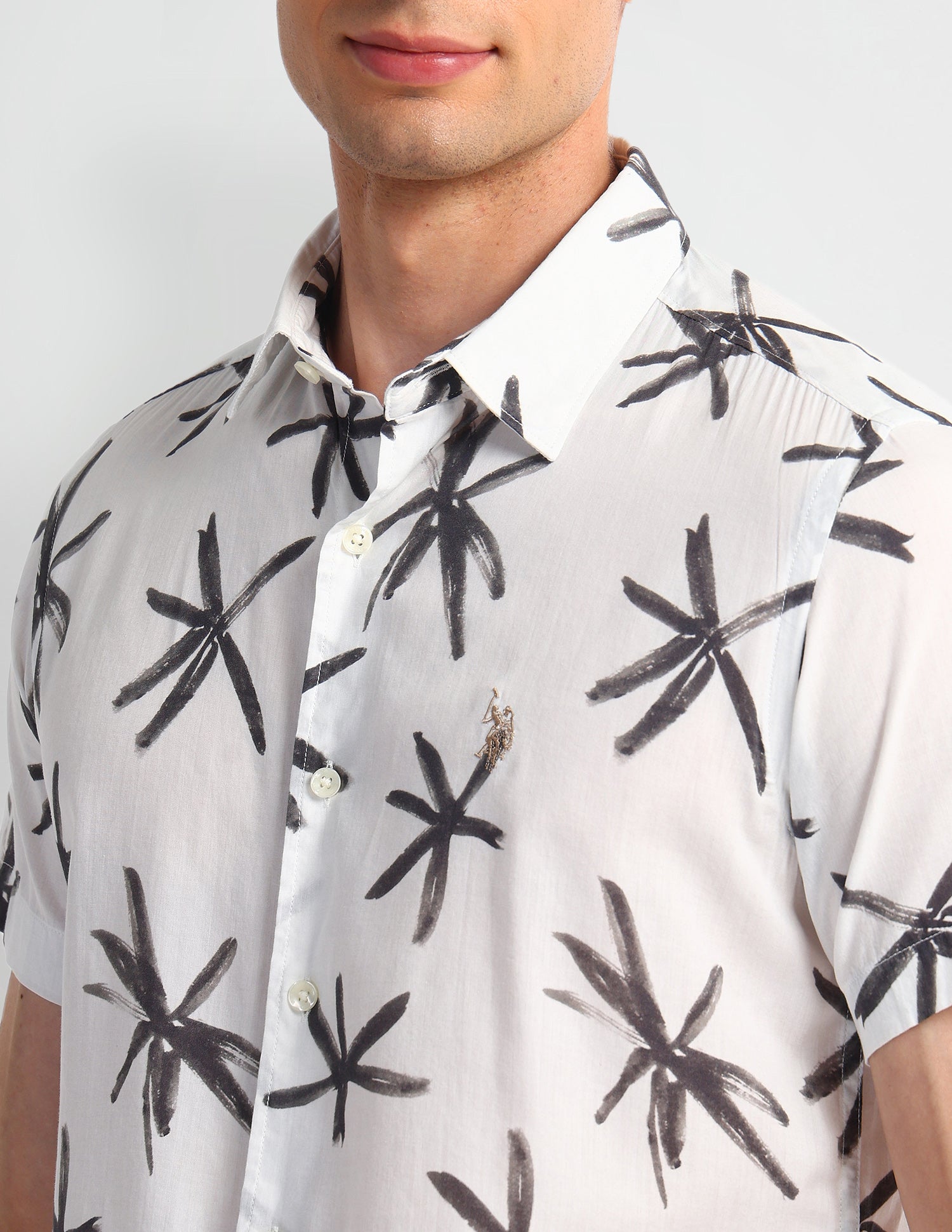 Abstract Slim Fit Shirt White - U.S. Polo Assn. India | Large