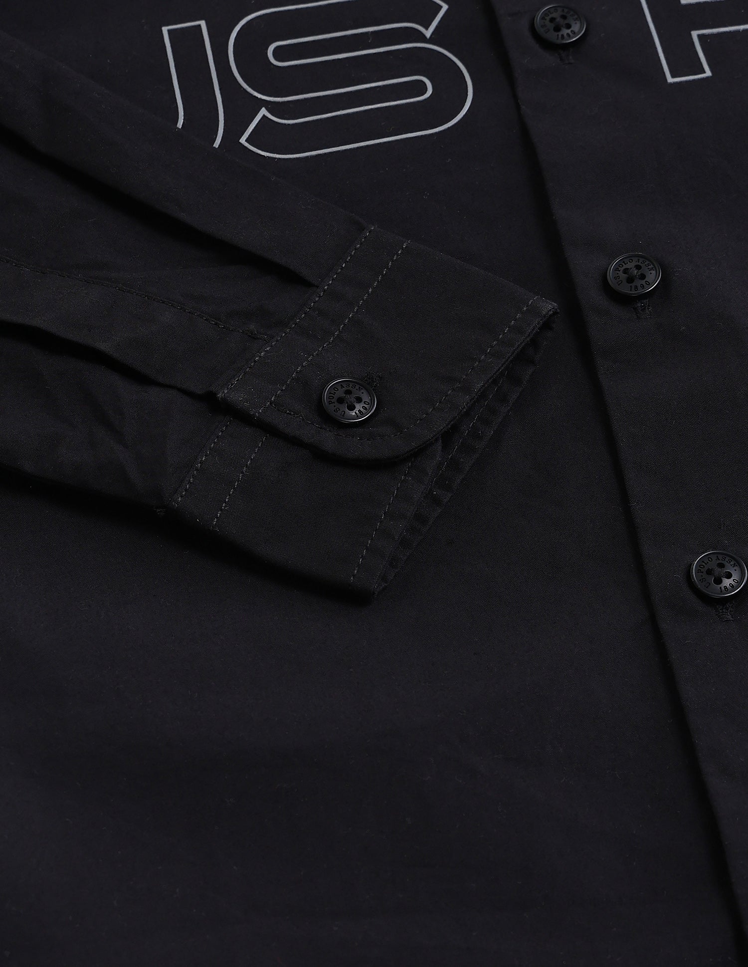 Boys Regular Fit Brand Printed Shirt Black - U.S. POLO ASSN. | Large