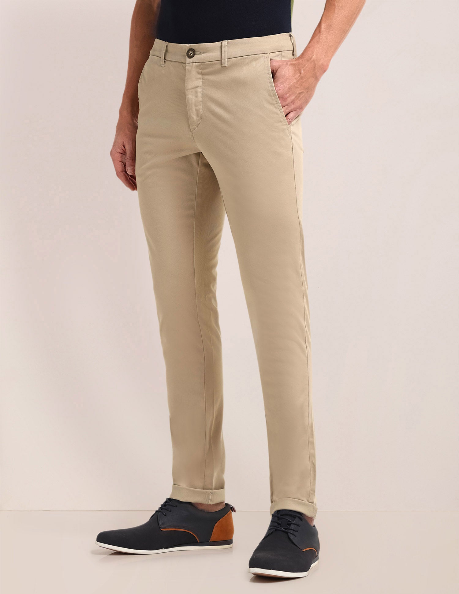 Denver Slim Fit Twill Trousers Khaki - U.S. POLO ASSN. | Large