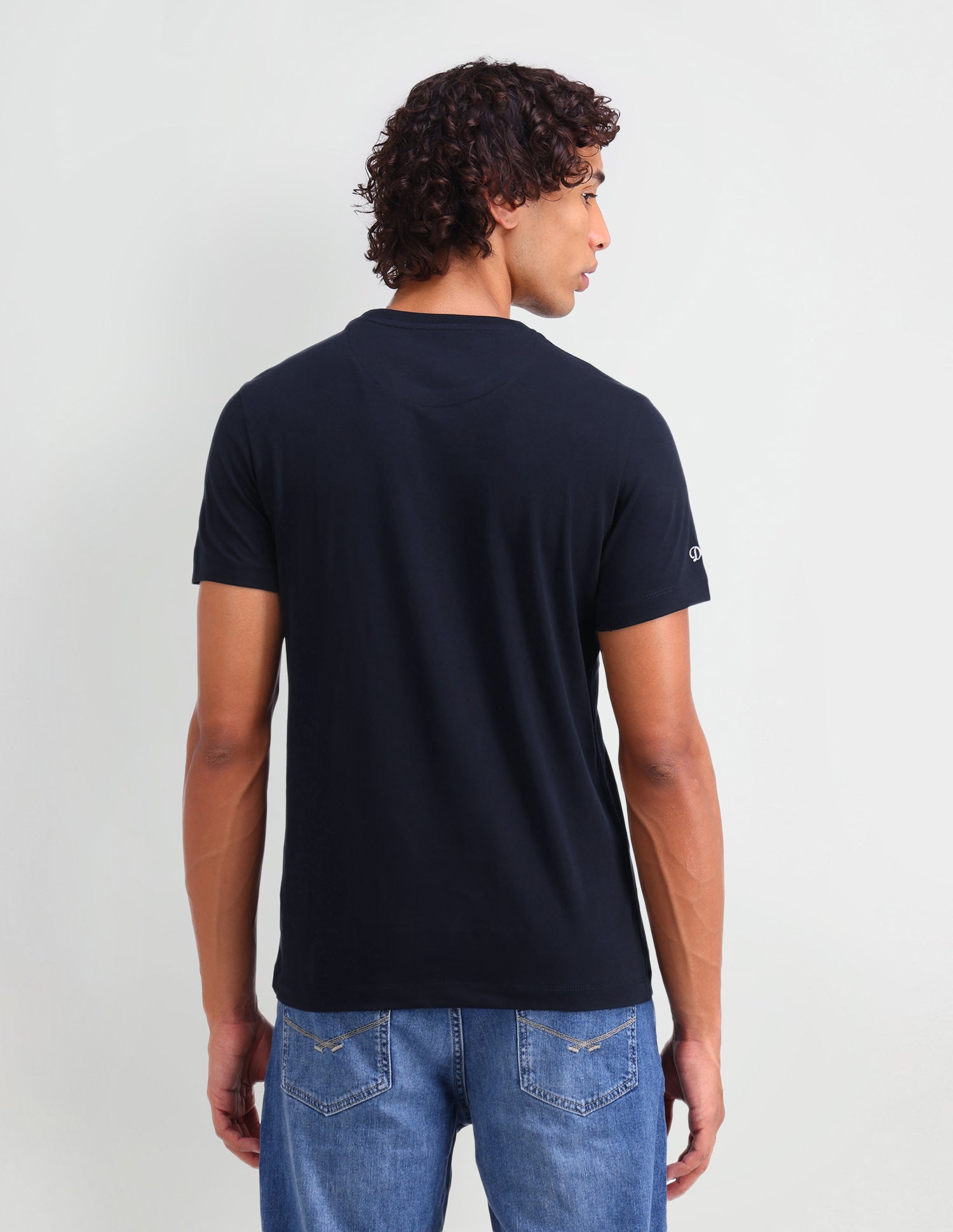 Brand Printed Muscle Fit T-Shirt Navy - U.S. Polo Assn. India | Large