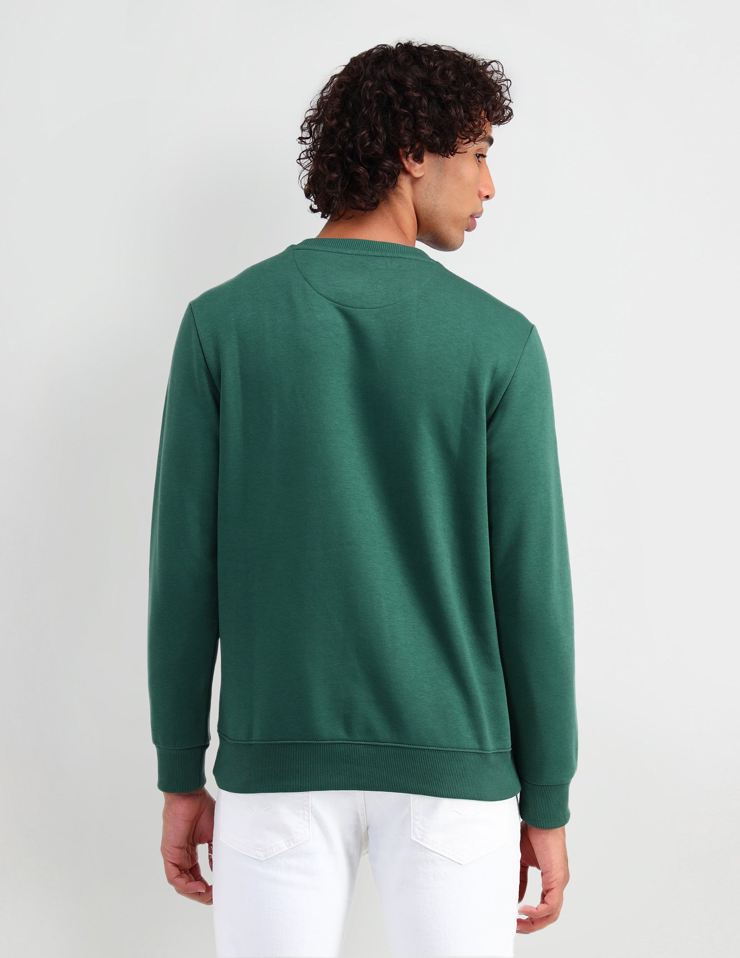 Crew Neck Regular Fit Sweatshirt Dark Green - U.S. Polo Assn. India | Large