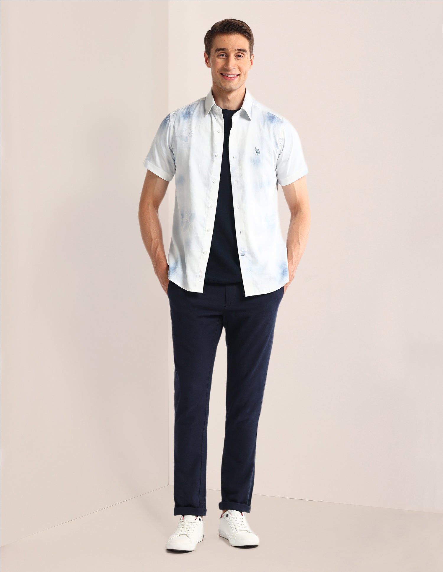 Abstract Regular Fit Shirt White - U.S. POLO ASSN. | Large