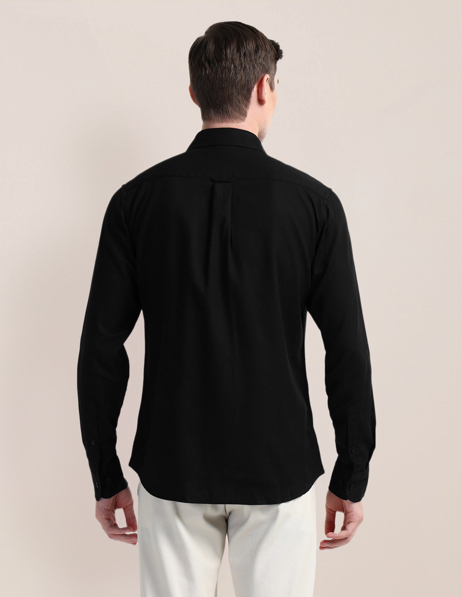 Solid Regular Fit Formal Shirt Black - U.S. Polo Assn. India | Large