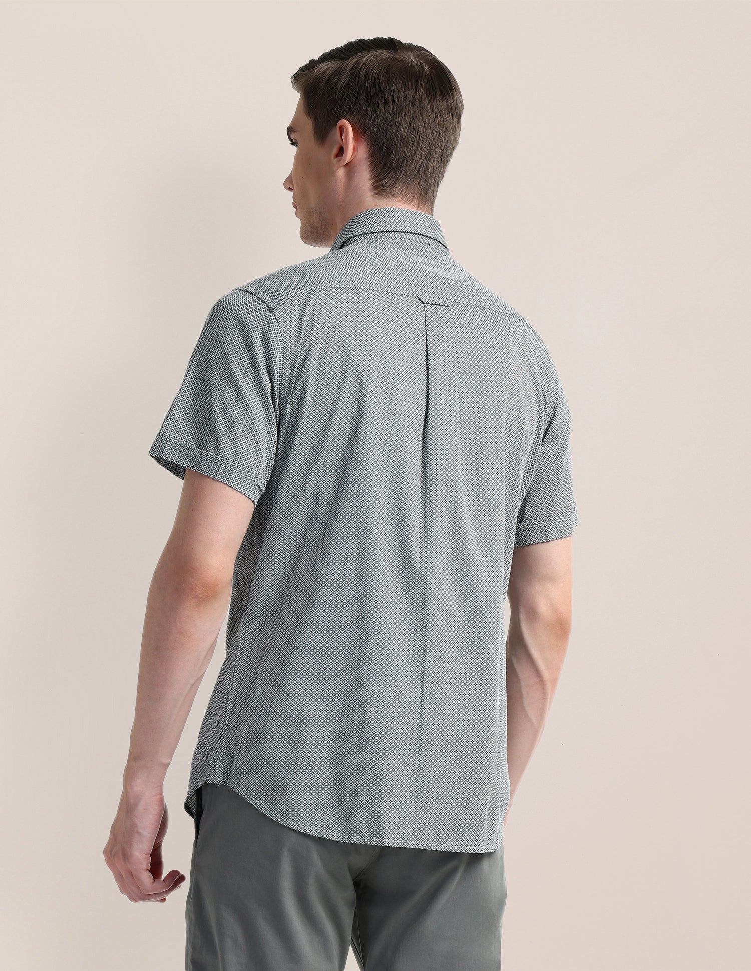 Geometric Regular Fit Shirt Grey - U.S. Polo Assn. India | Large