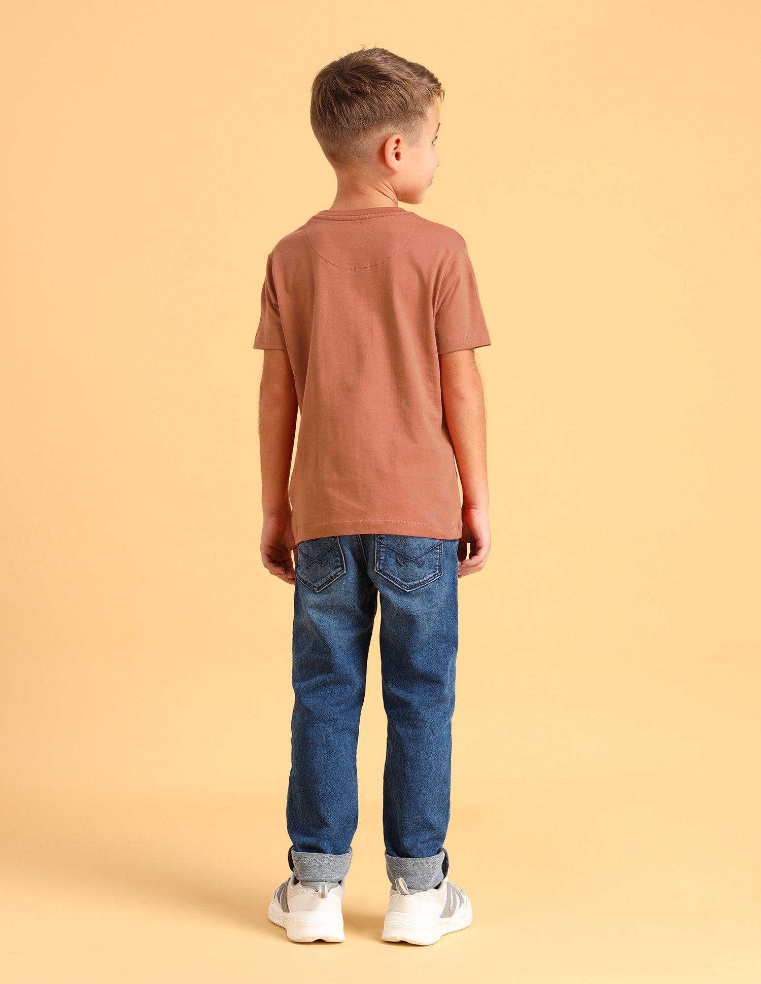 Boys Crew Neck Brand Printed T-Shirt Rust - U.S. Polo Assn. India | Large