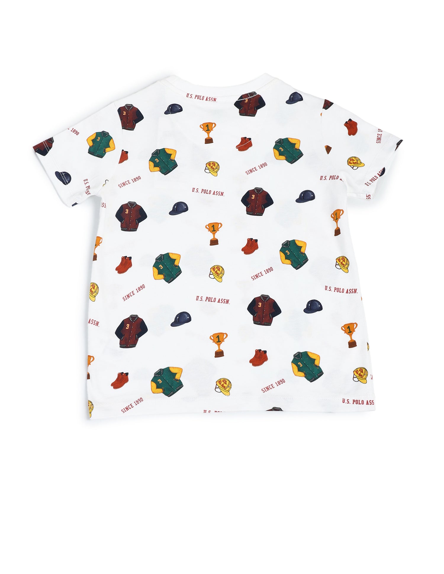 Boys Crew Neck Graphic Printed T-Shirt Ivory - U.S. Polo Assn. India | Large