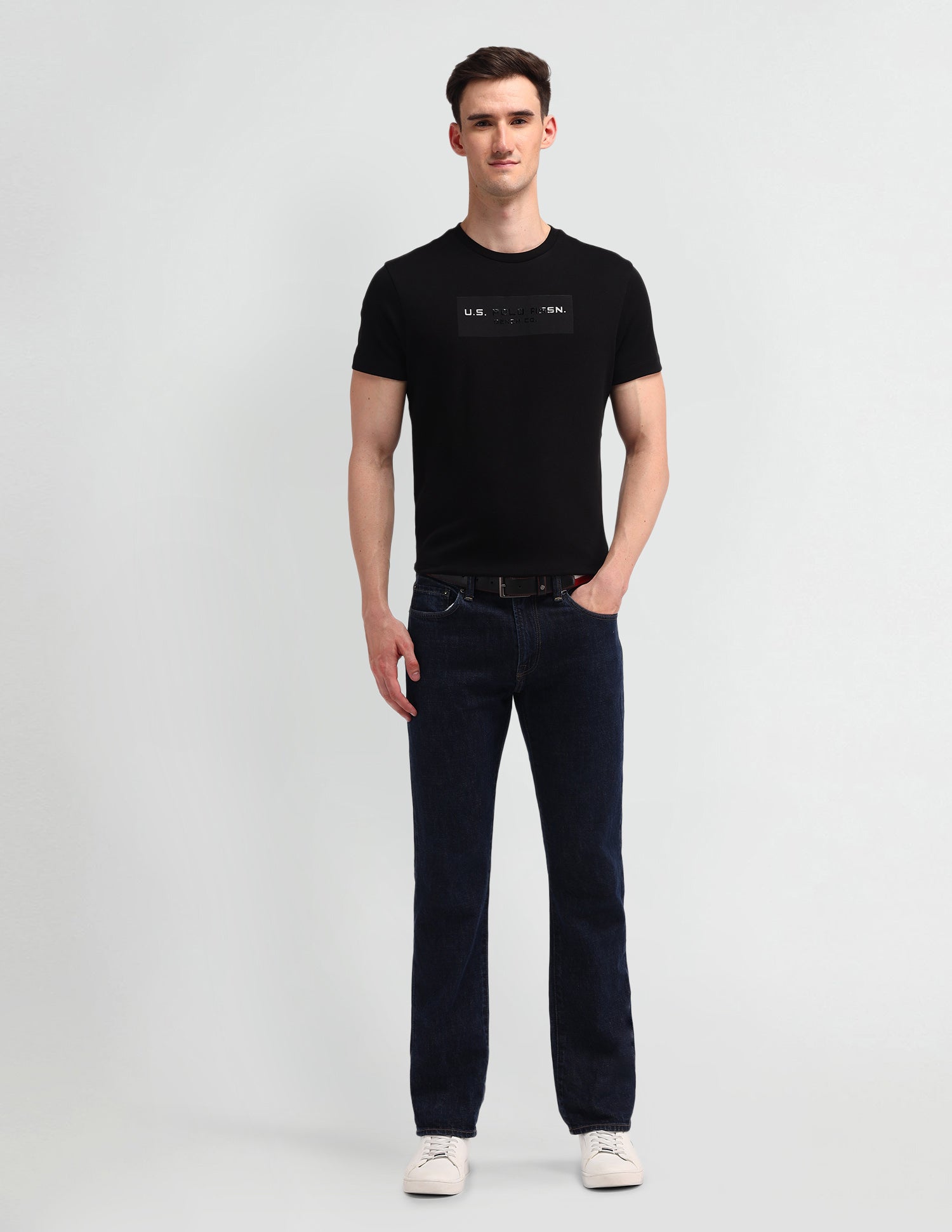 Brand Printed Muscle Fit T-Shirt D Black - U.S. POLO ASSN. | Large