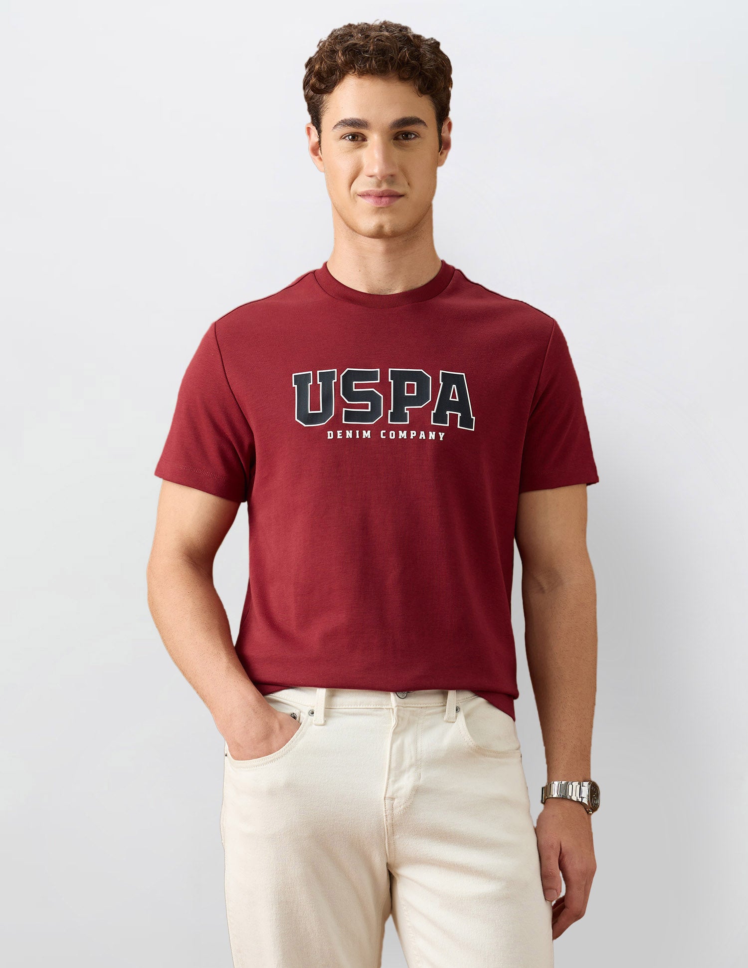 Brand Appliqued Relaxed Fit T-Shirt Red - U.S. Polo Assn. India | Large