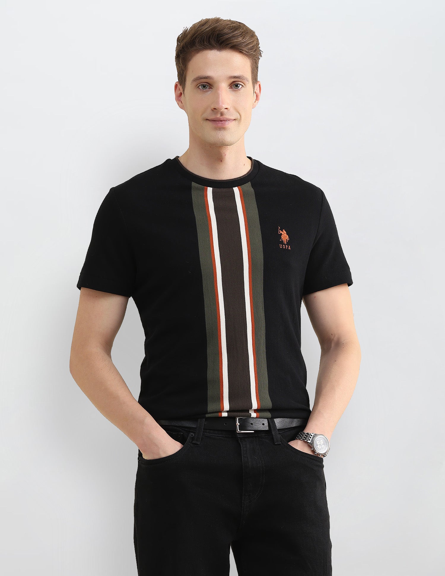 Vertical Striped Slim Fit T-Shirt