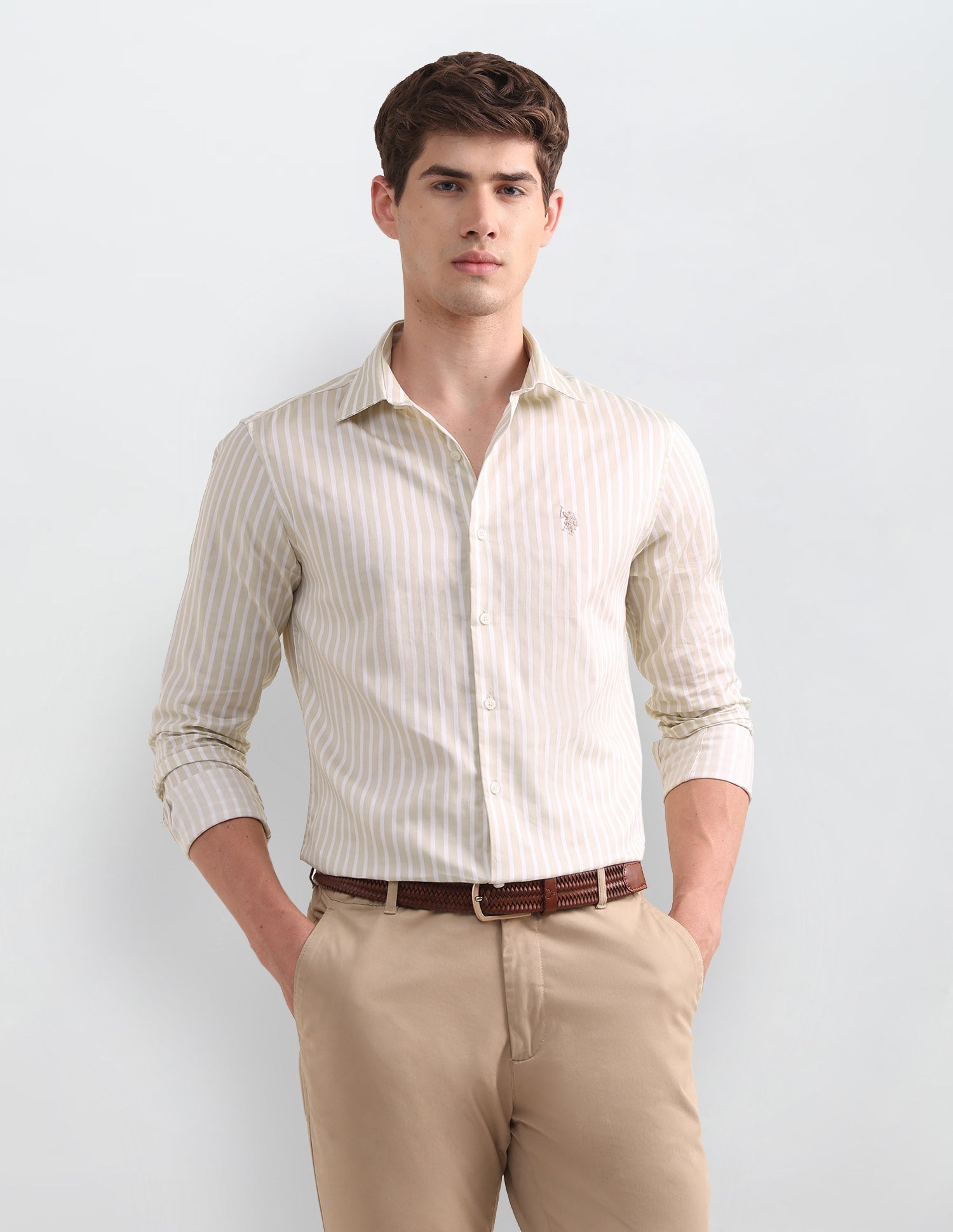 Vertical Striped Satin Shirt