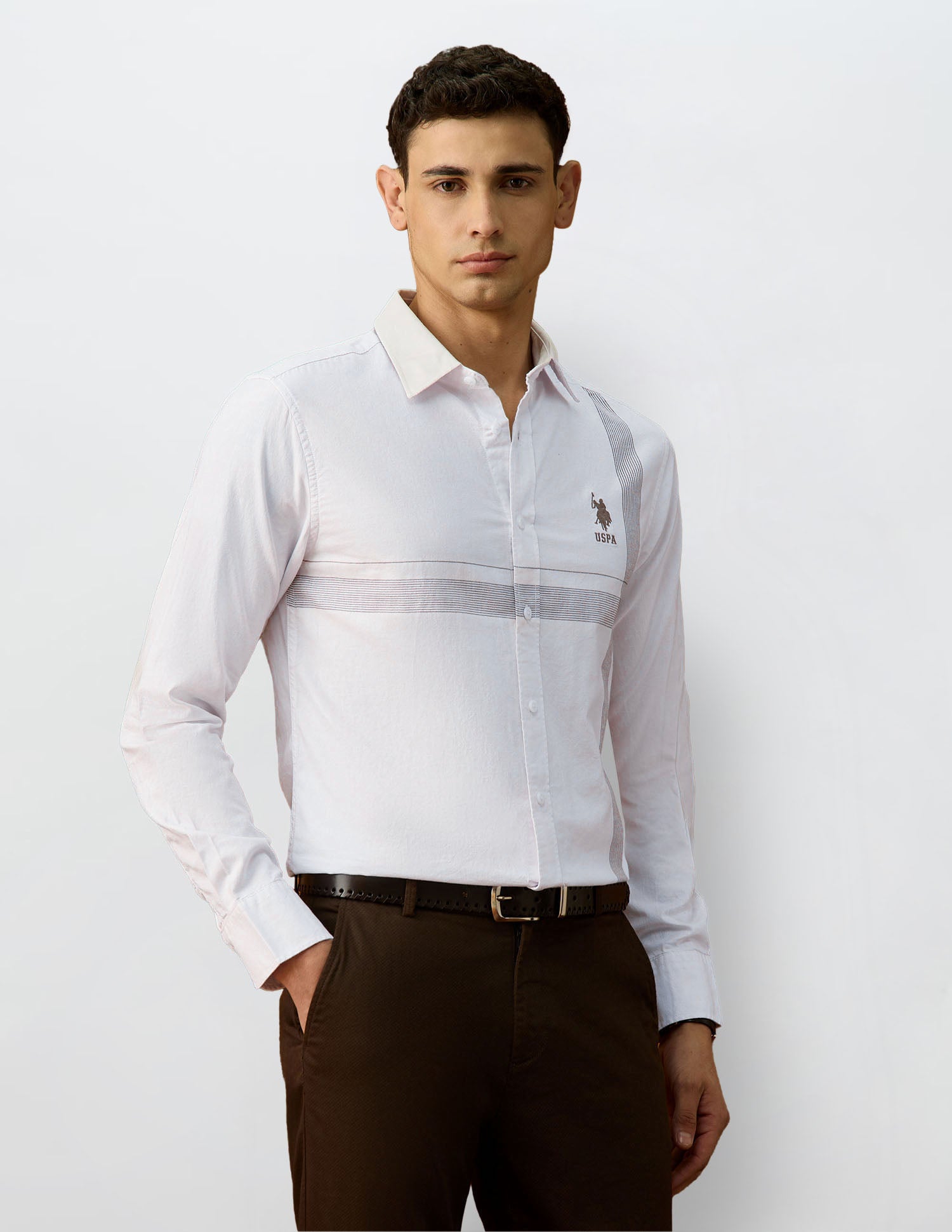 Vertical Striped Equestrian Aisle Theater Shirt