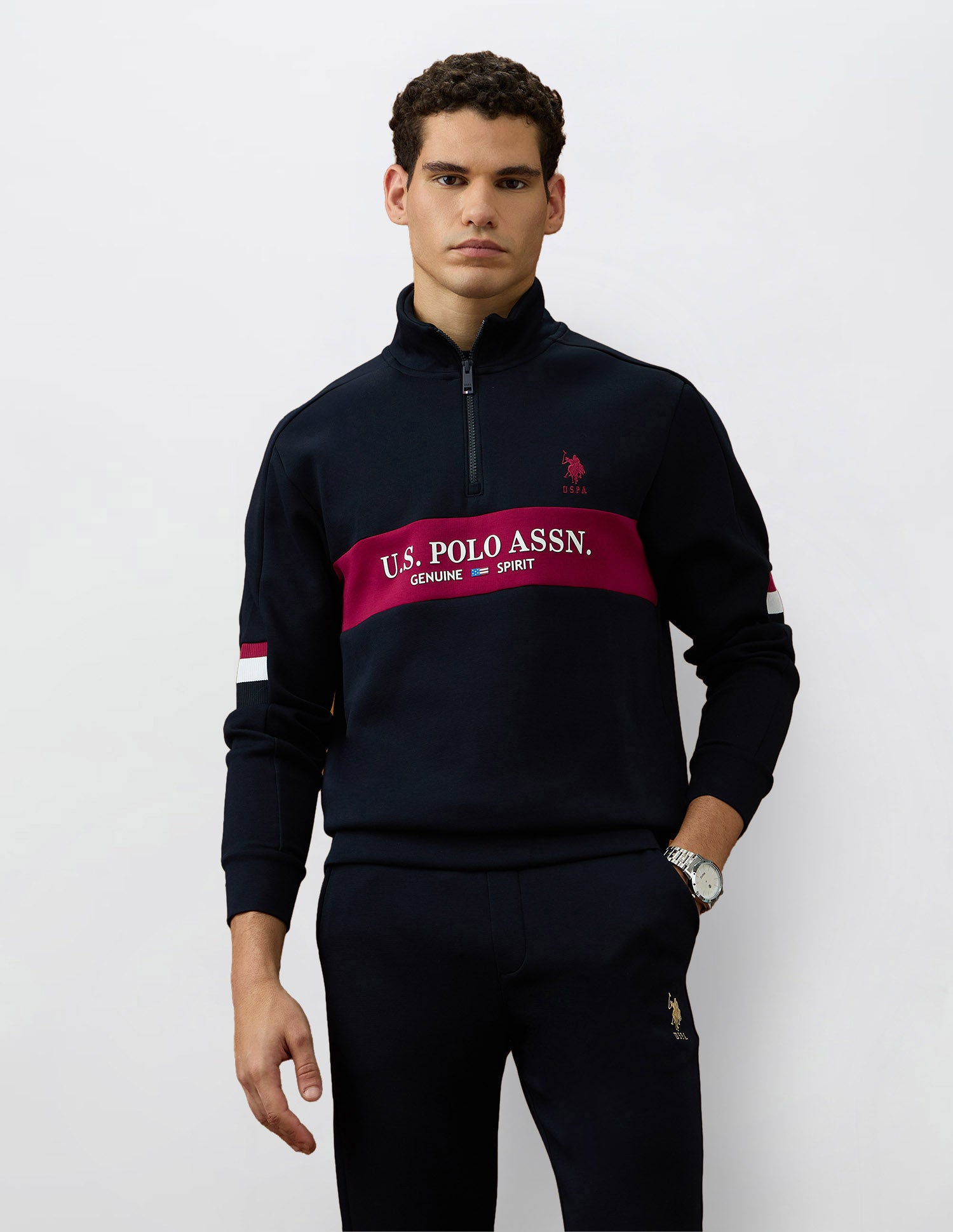 Brand Embossed Varsity Theatre Sweatshirt Navy - U.S. POLO ASSN. | Large