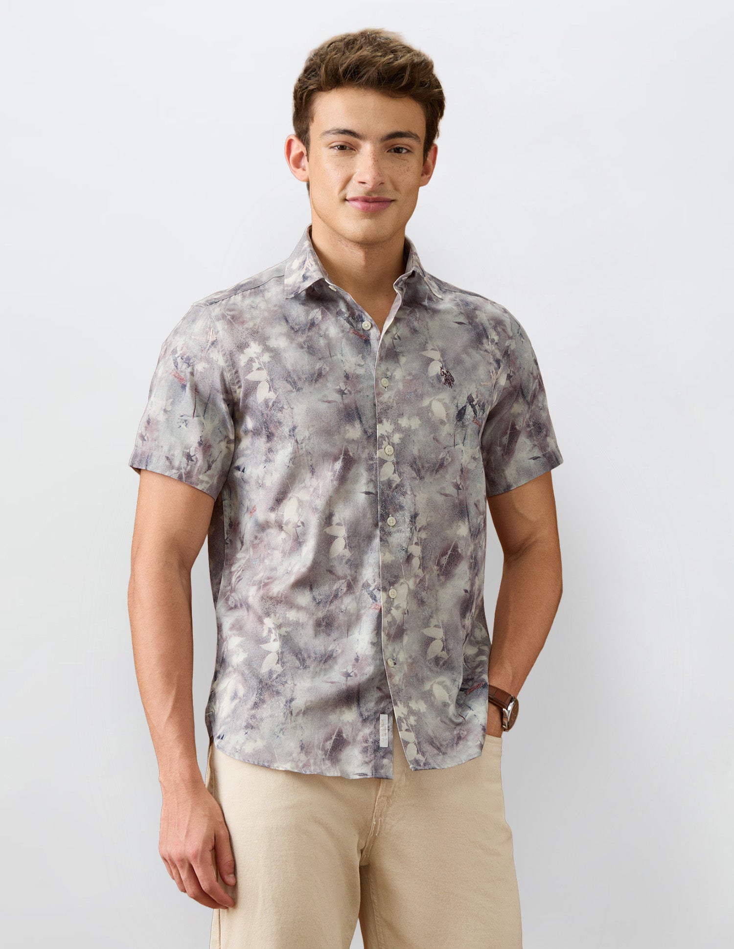 Tropical Printed Satin Shirt