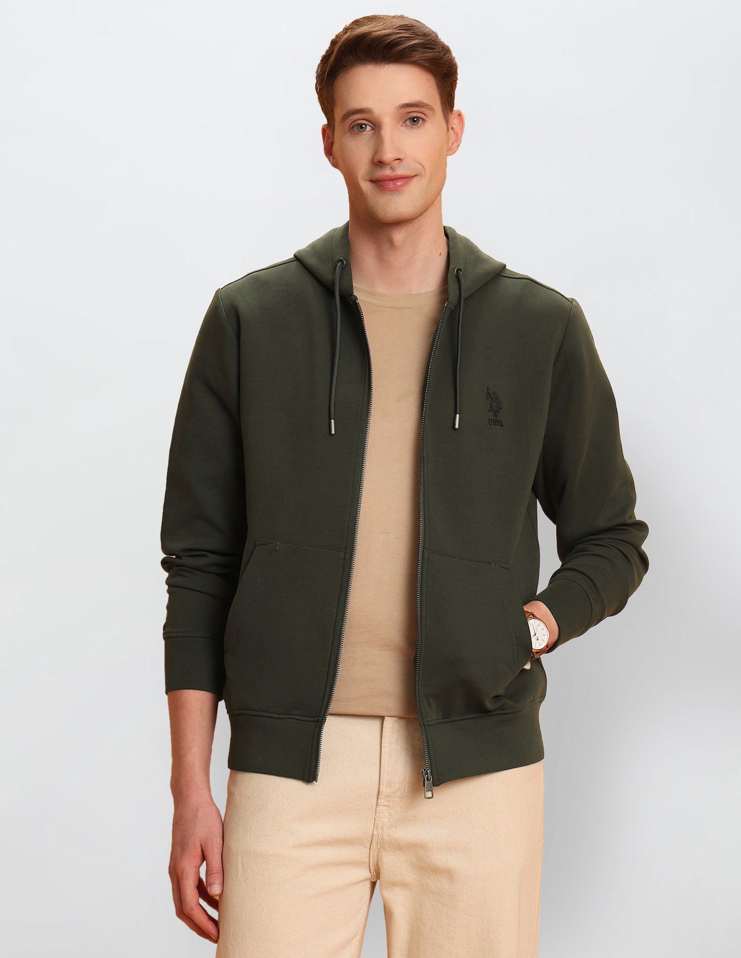 Solid Legend Of Horseshoe Sweatshirt Olive - U.S. POLO ASSN. | Large