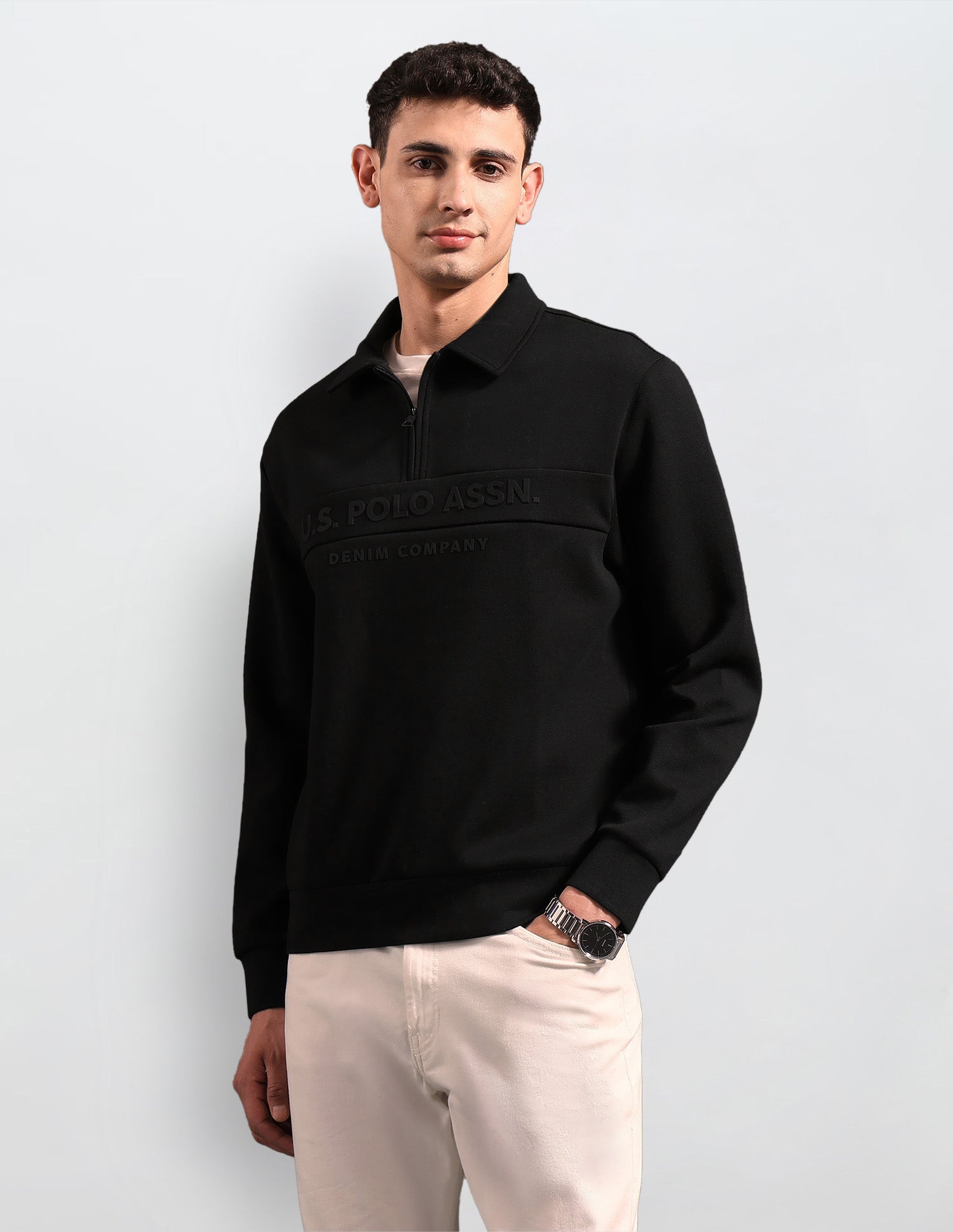 Black & Gold Regular Fit Sweatshirt