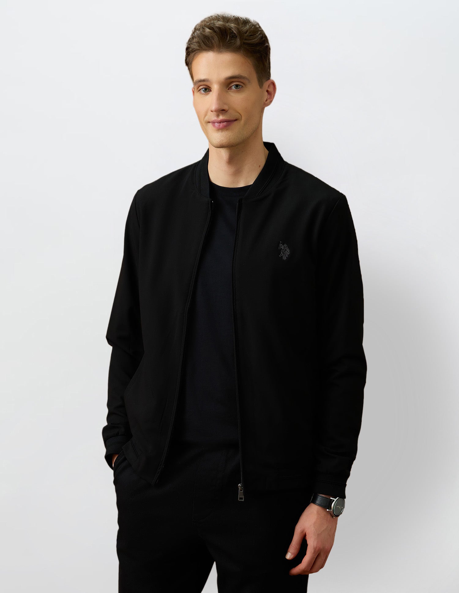 Solid Equestrian Aisle Theater Bomber Jacket