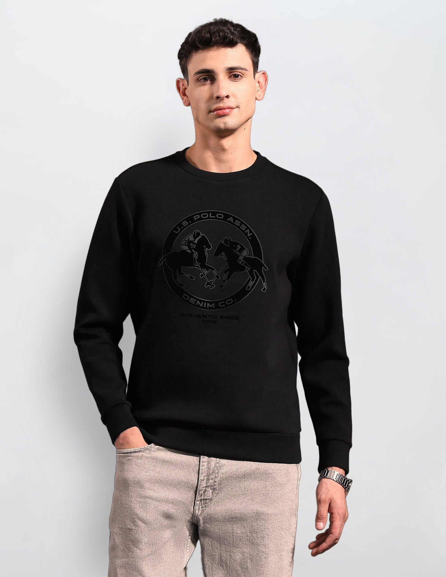 Black & Gold Regular Fit Sweatshirt