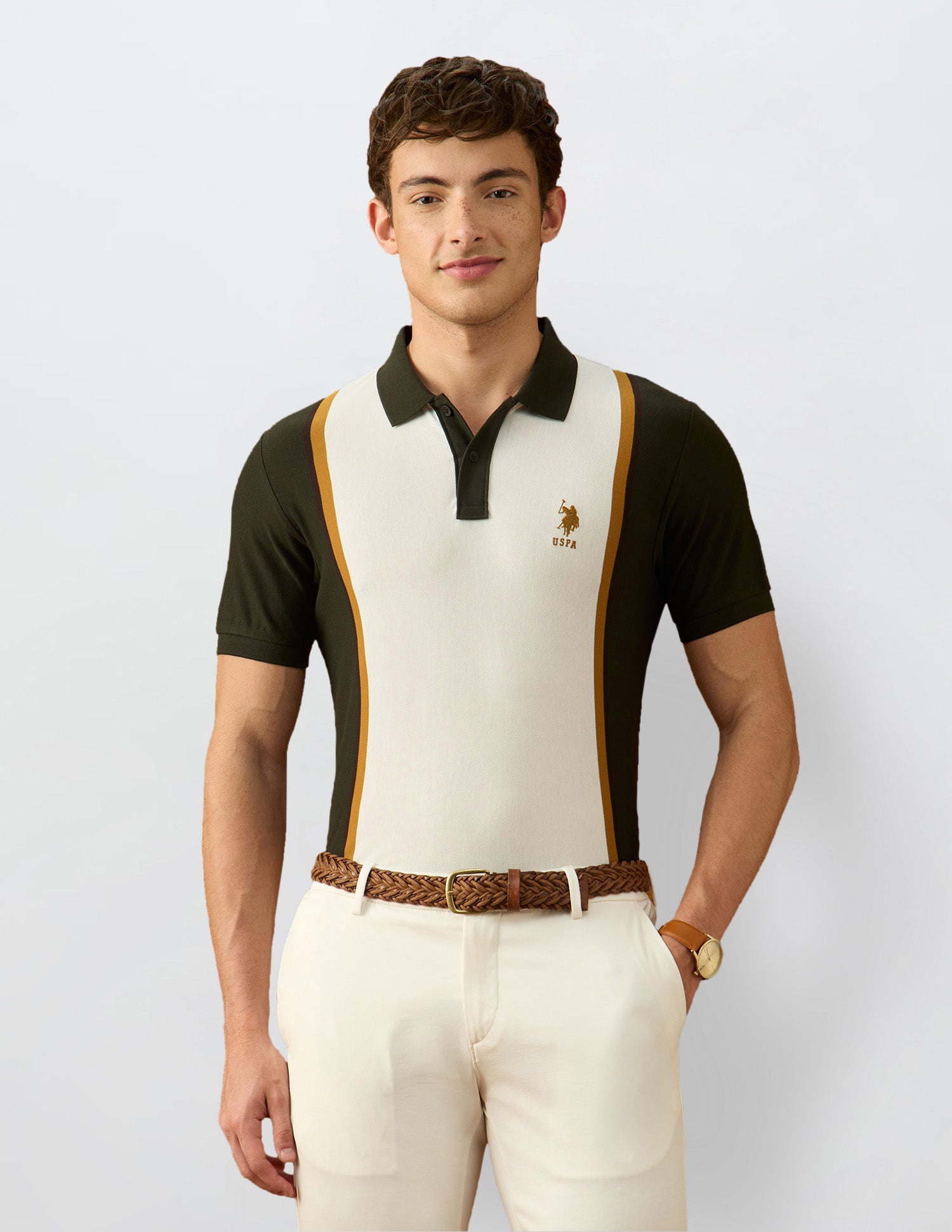 Colourblocked Slim Fit Polo Shirt