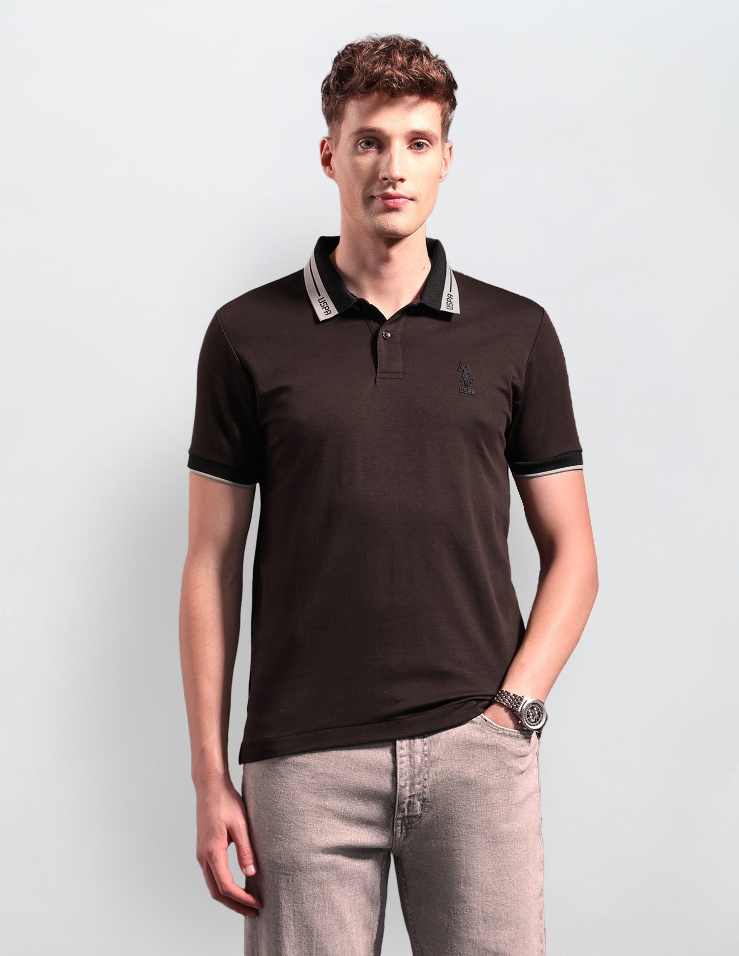 Black & Gold Regular Fit Polo Shirt