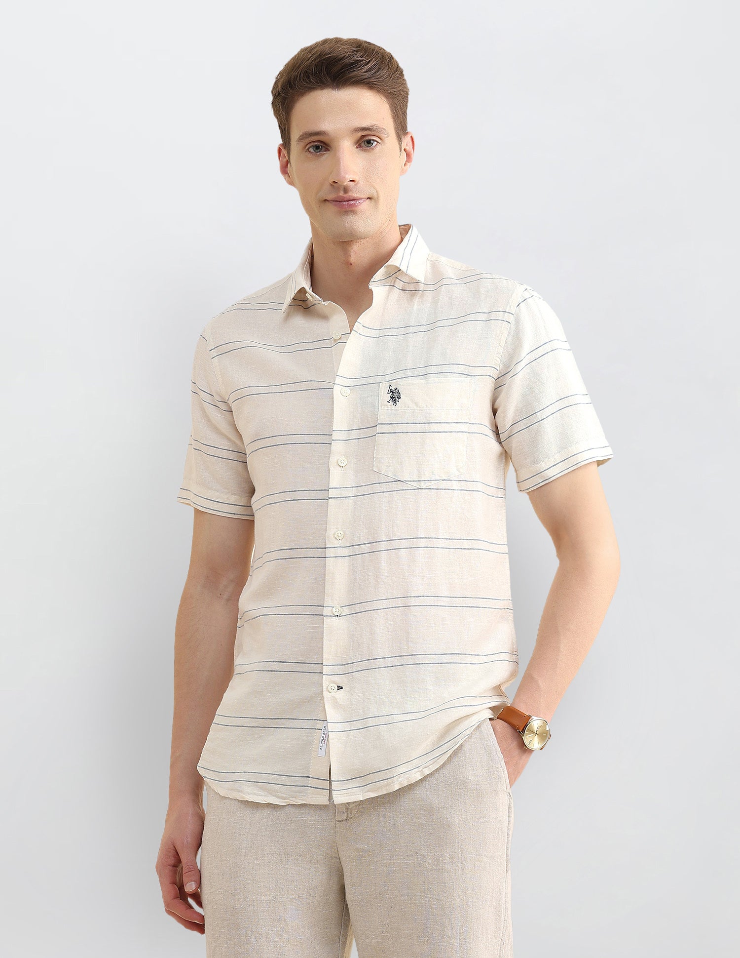 Horizontal Striped Regular Fit Shirt