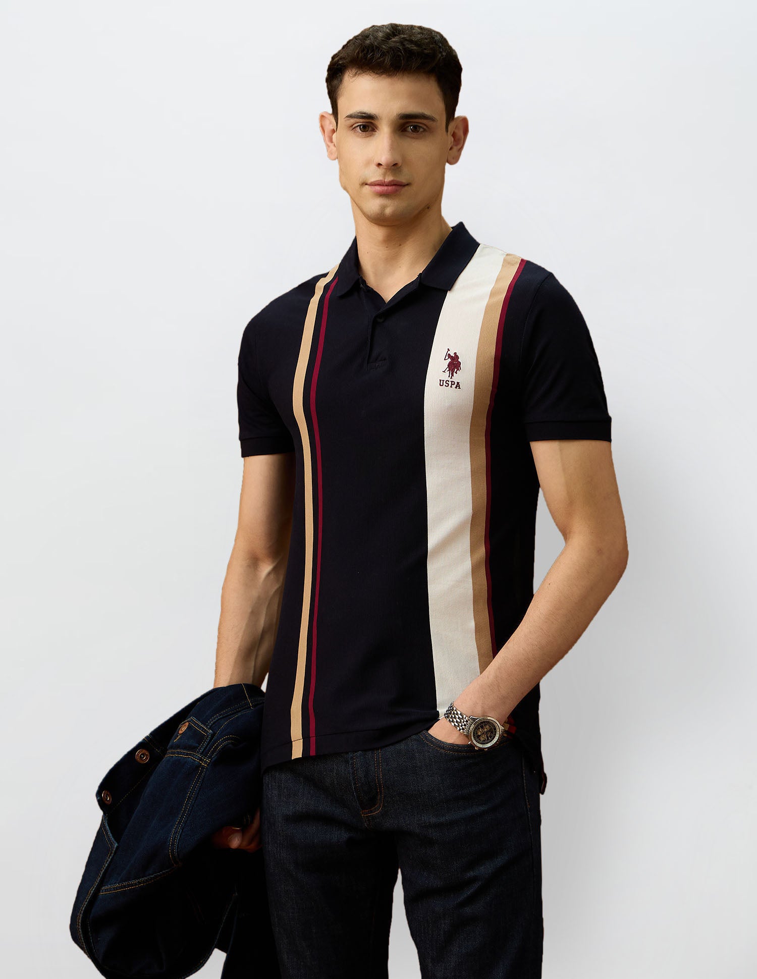 Vertical Striped Varsity Theatre Polo Shirt