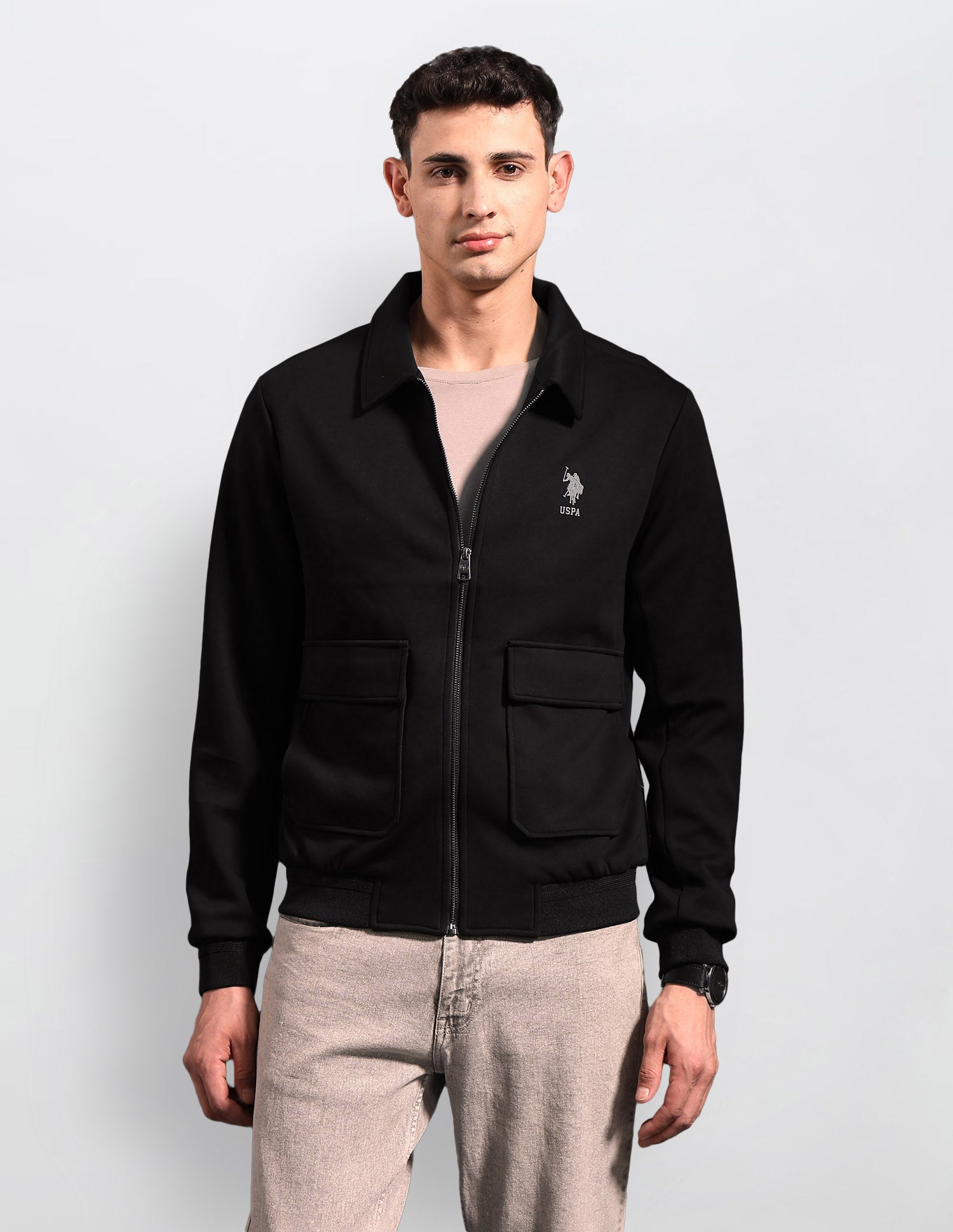 Regular Fit Black & Gold Jacket