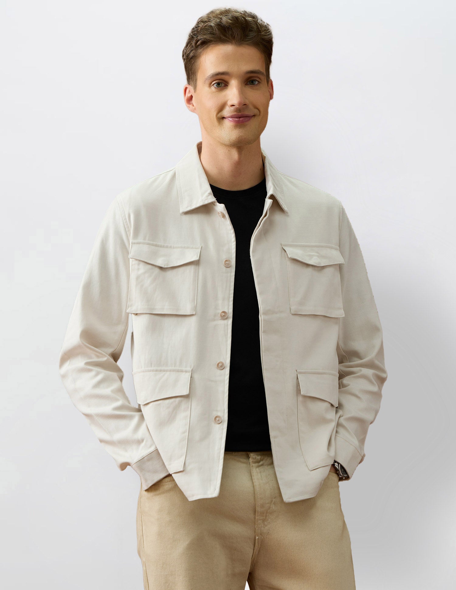 Solid Equestrian Aisle Theater Jacket Ecru - U.S. Polo Assn. India | Large