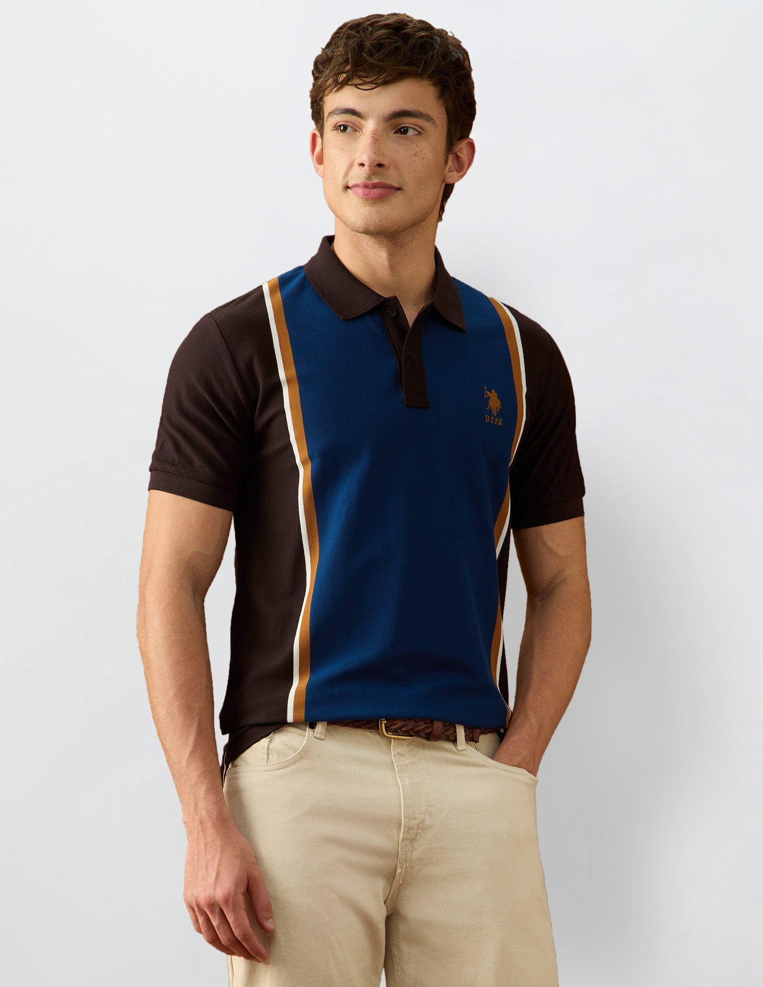 Colourblocked Slim Fit Polo Shirt