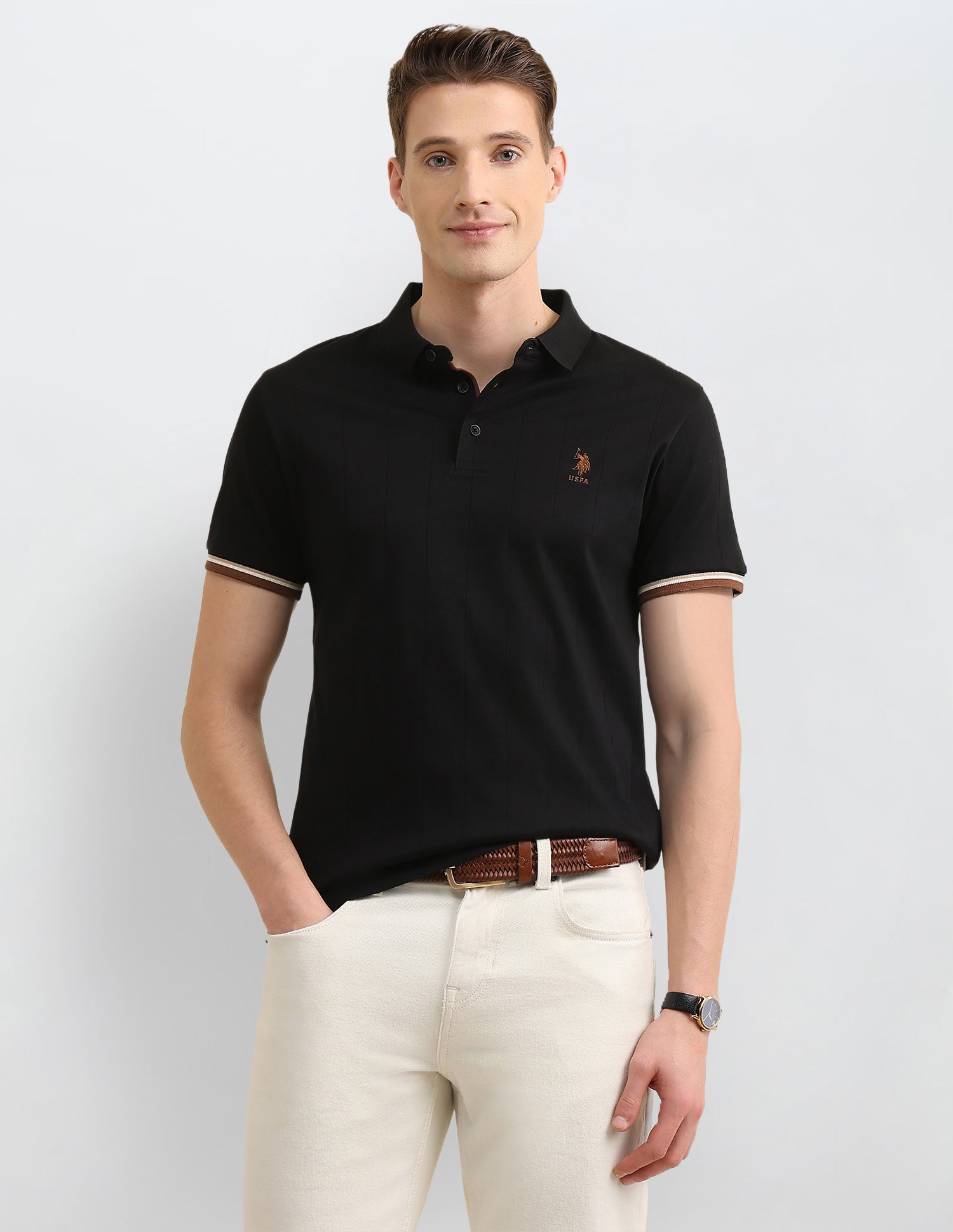 Self Design Vertical Striped Sotogrande Polo Shirt
