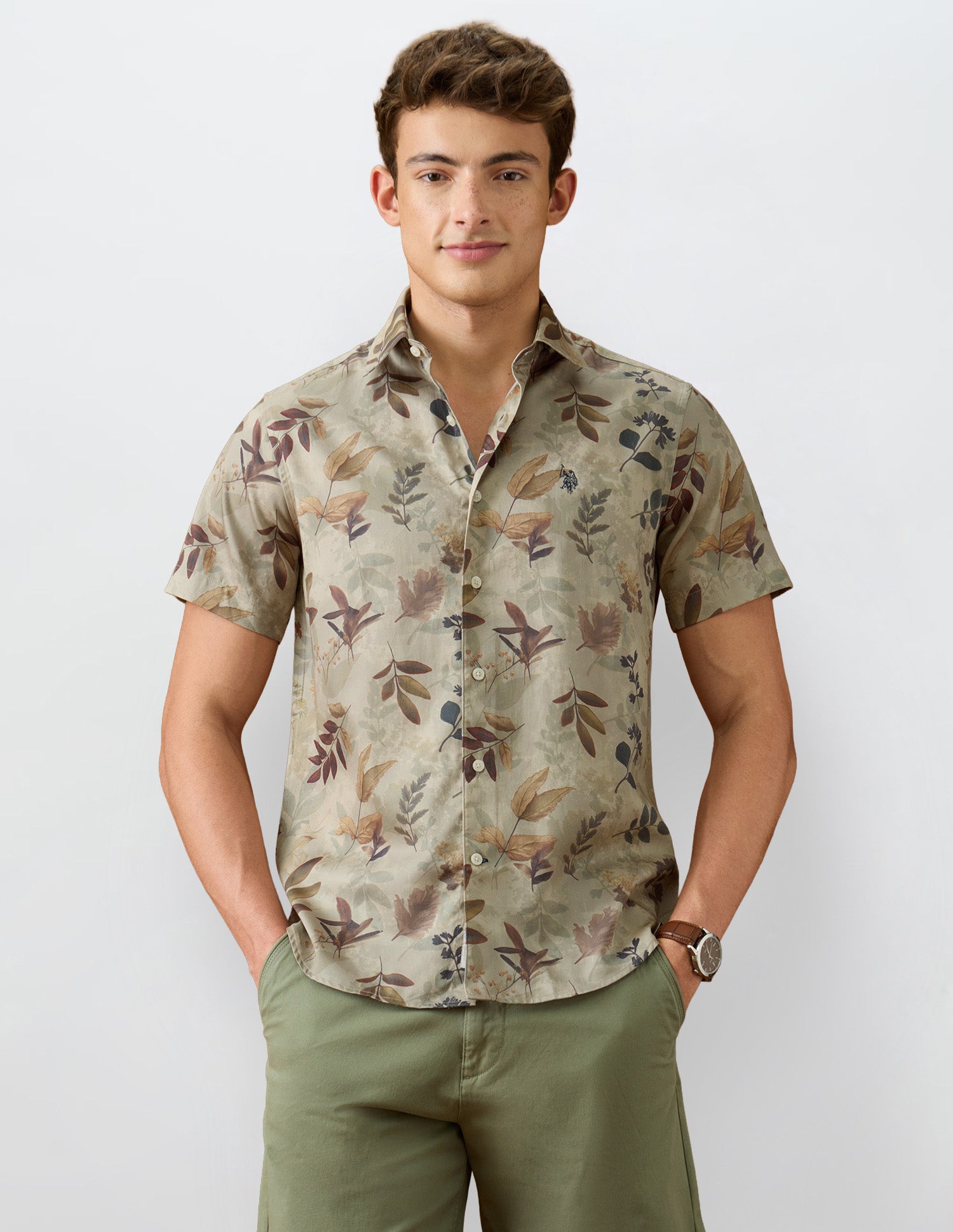 Tropical Printed Satin Shirt