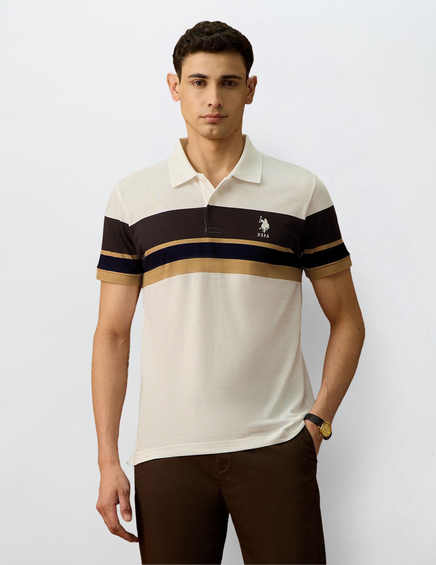 Colourblocked Equestrian Aisle Theater Polo Shirt