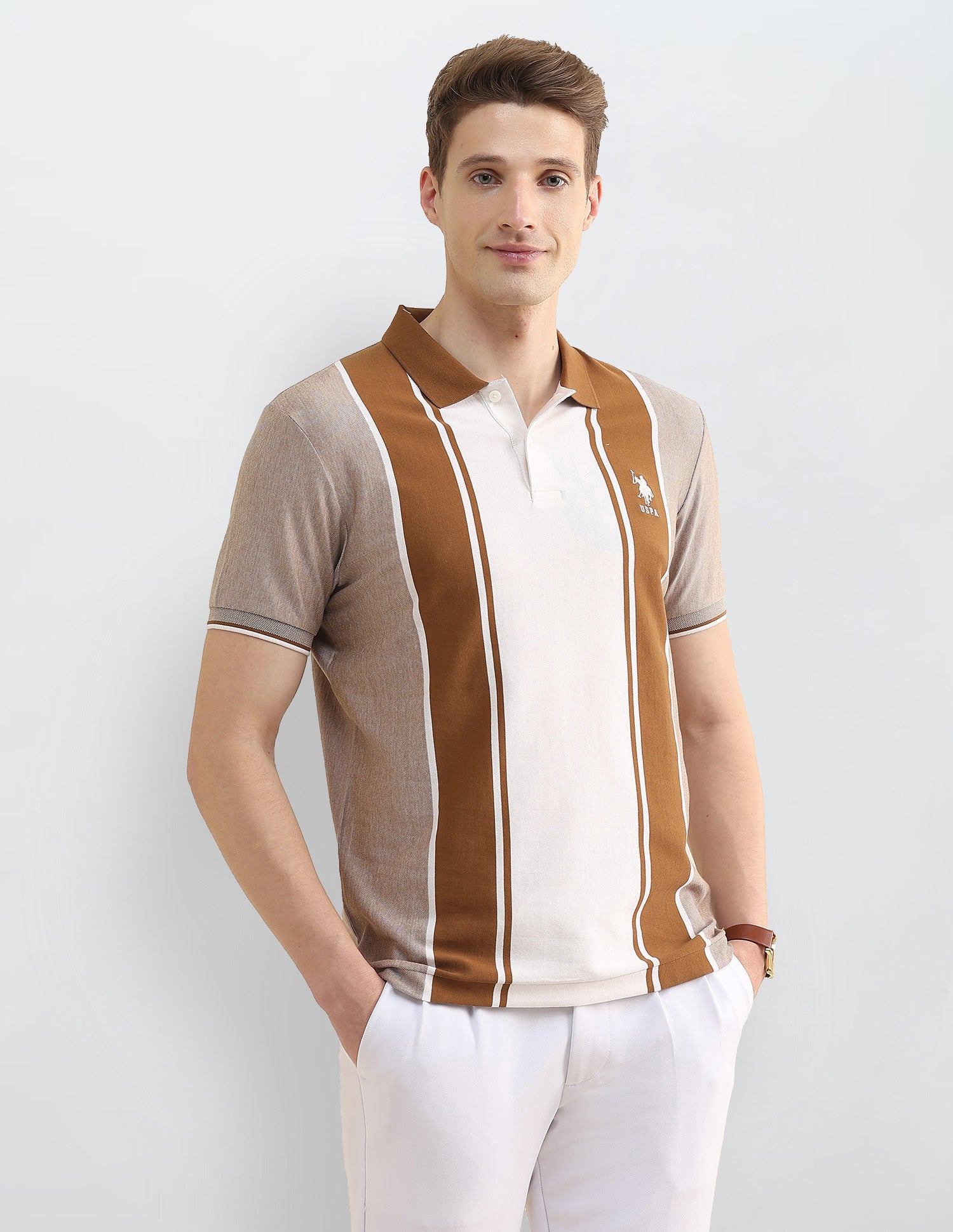 Colourblocked Slim Fit Polo Shirt