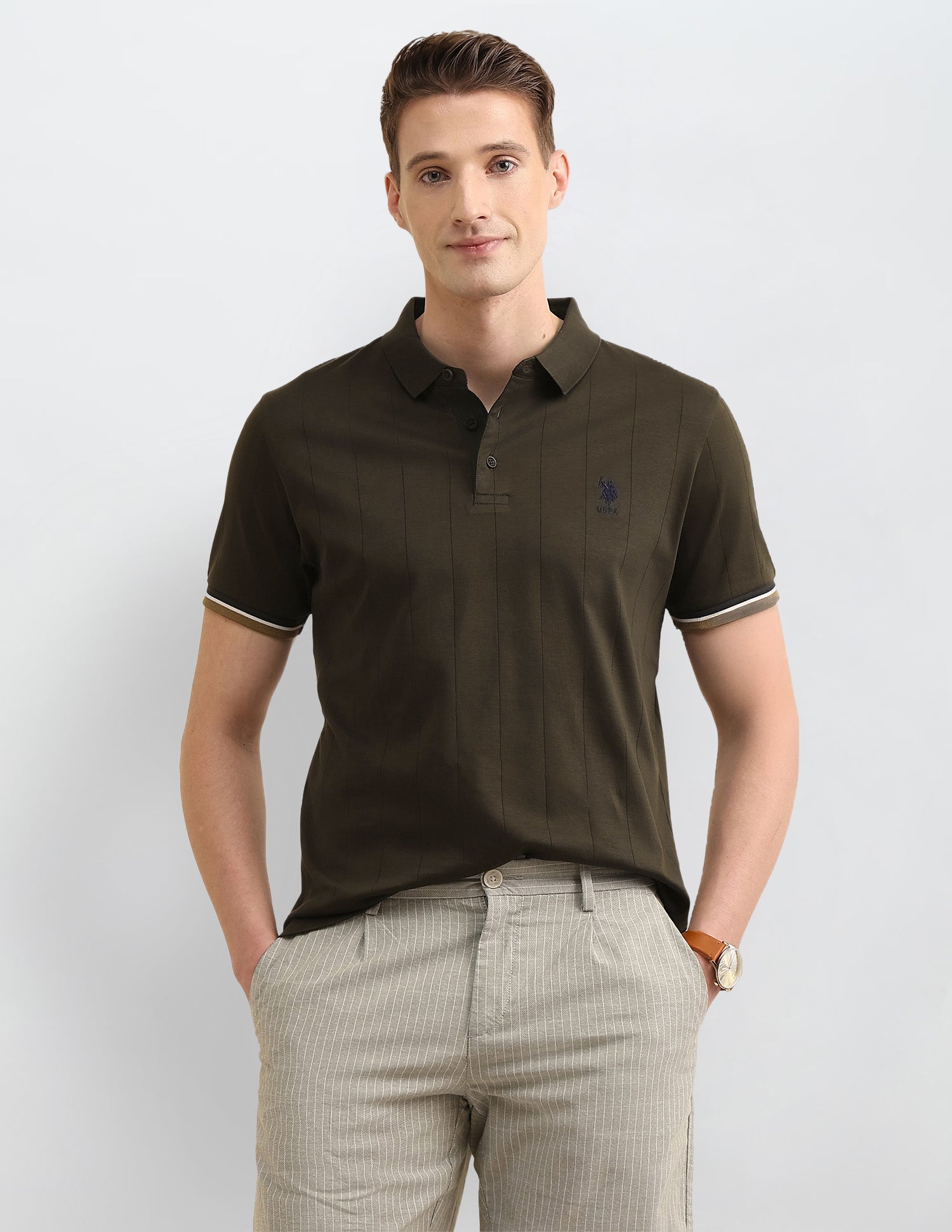 Self Design Vertical Striped Sotogrande Polo Shirt
