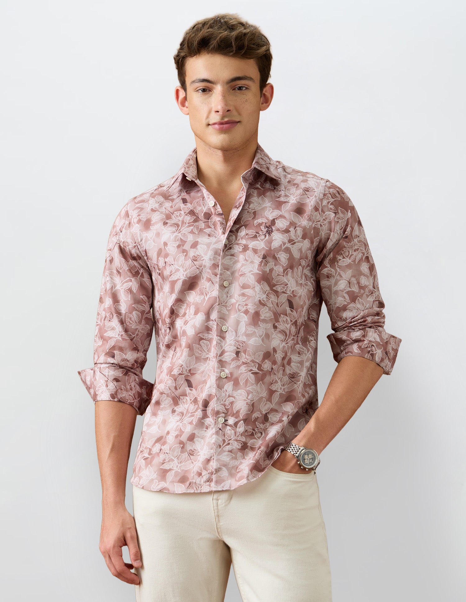 Tropical Printed Satin Shirt