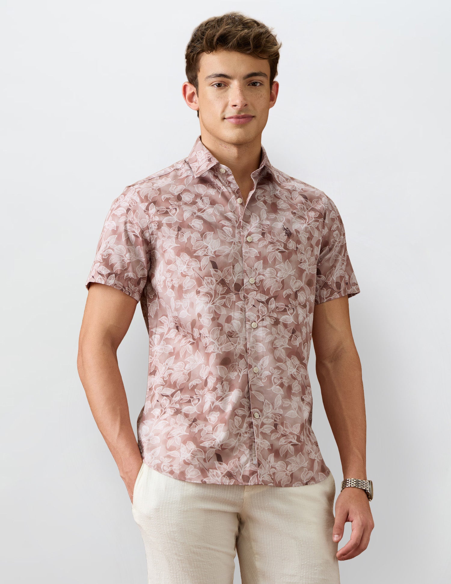 Tropical Printed Satin Shirt