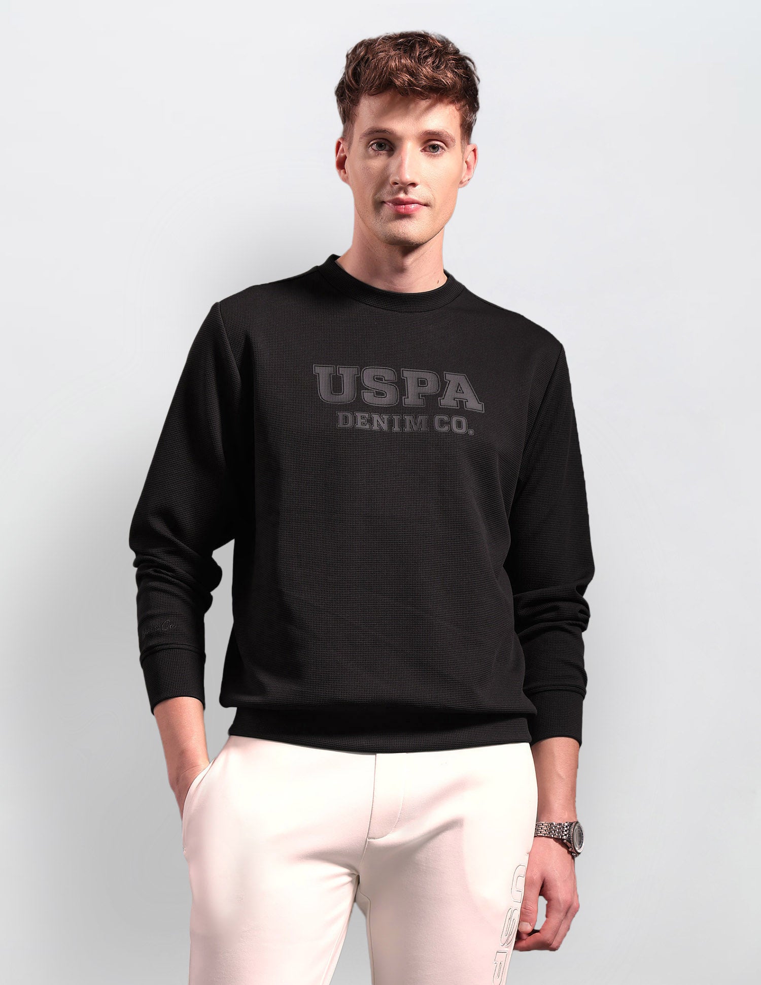 Black & Gold Regular Fit Sweatshirt