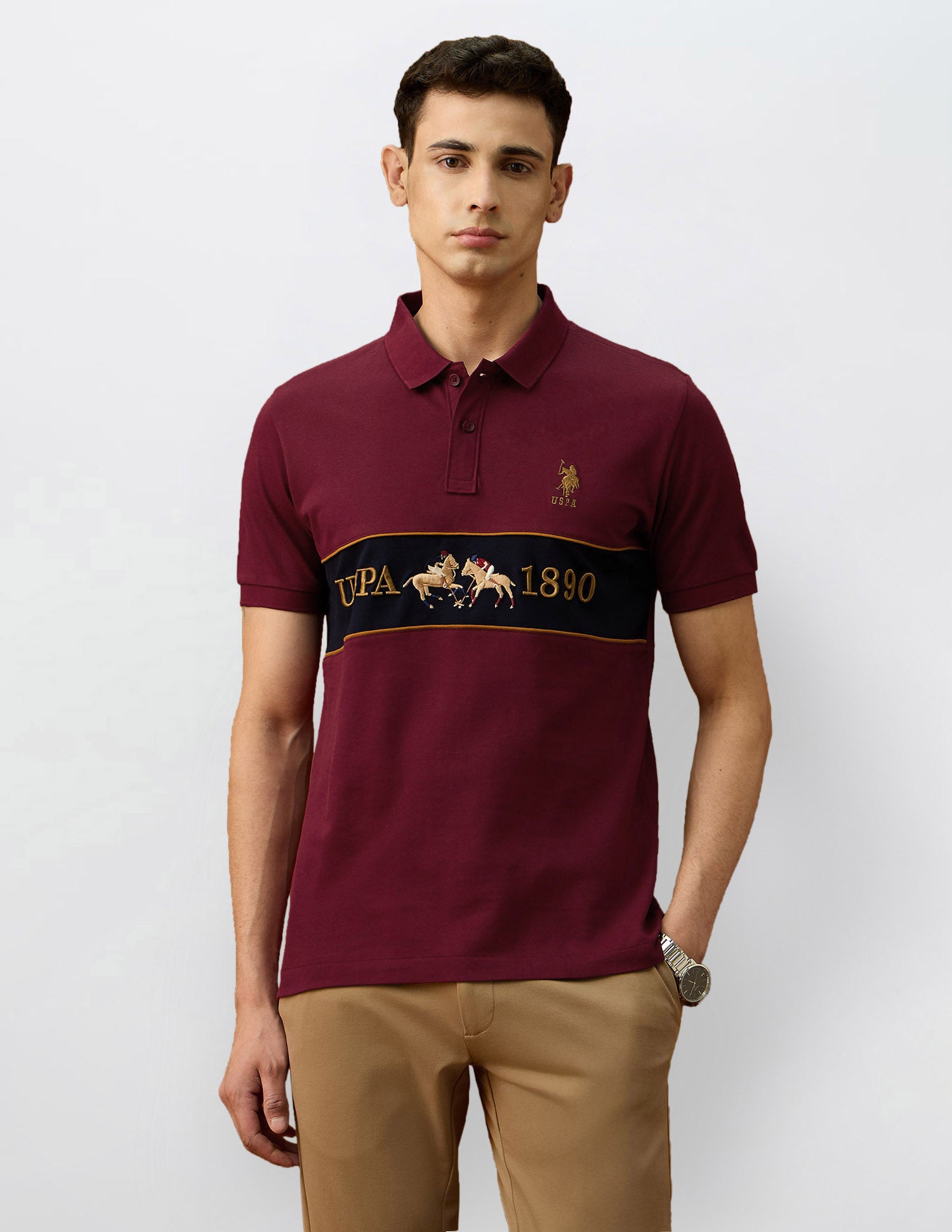 Slim Fit Varsity Theatre Polo Shirt