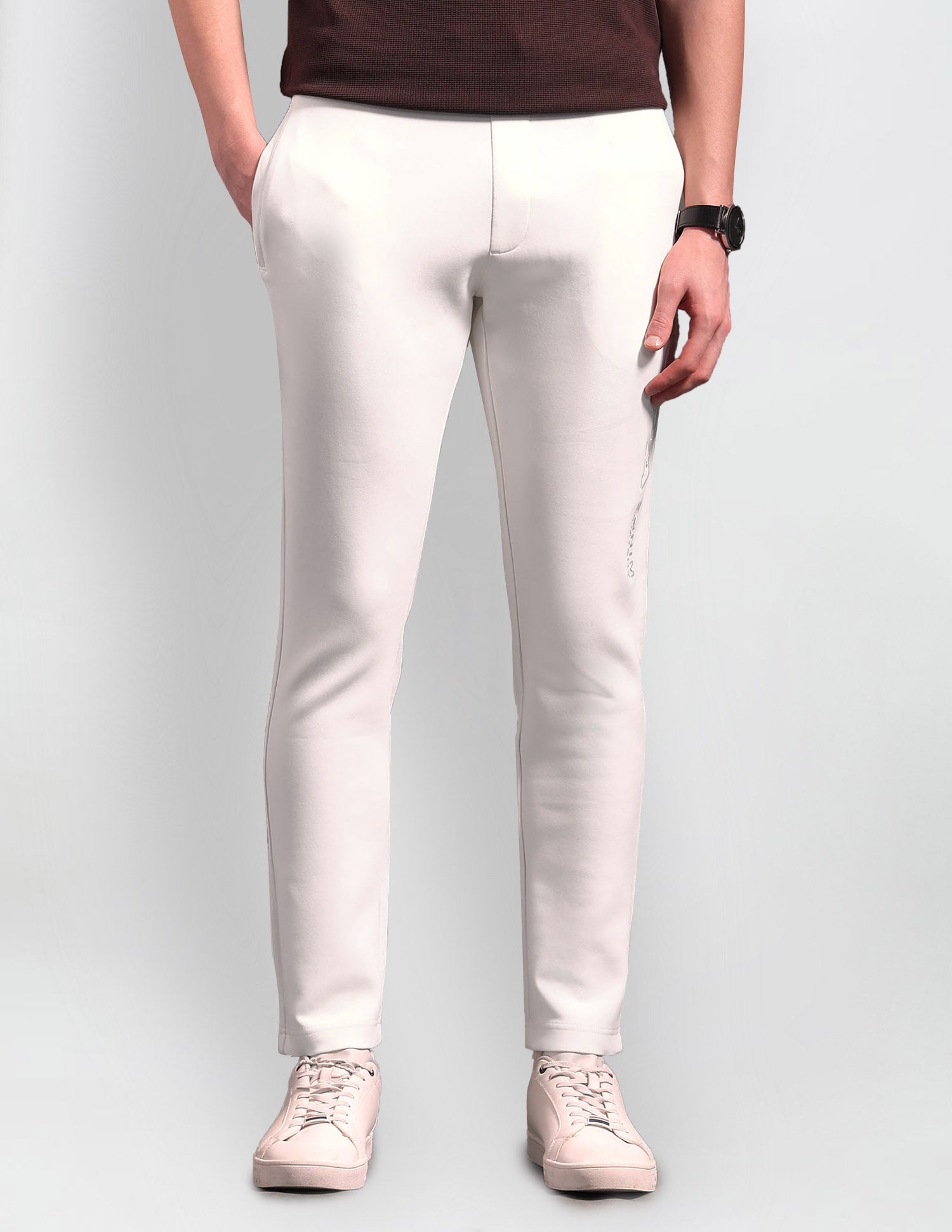 Mid Rise Black & Gold Track Pants