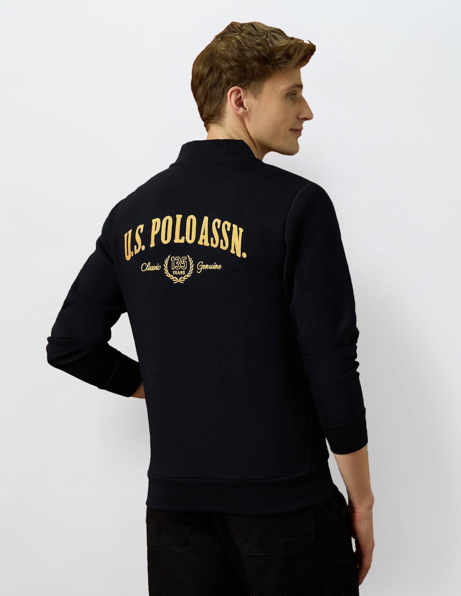 Brand Embroidered Varsity Theatre Zipper Sweatshirt