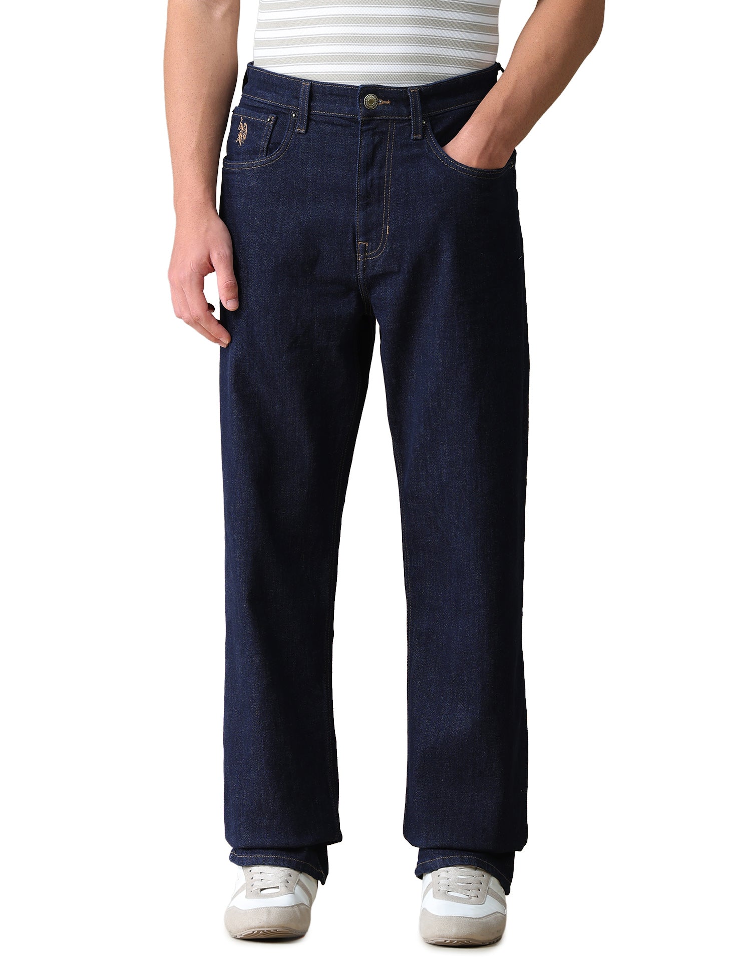 Logan Loose Straight Fit Blue Jeans Dark Blue - U.S. Polo Assn. India | Large