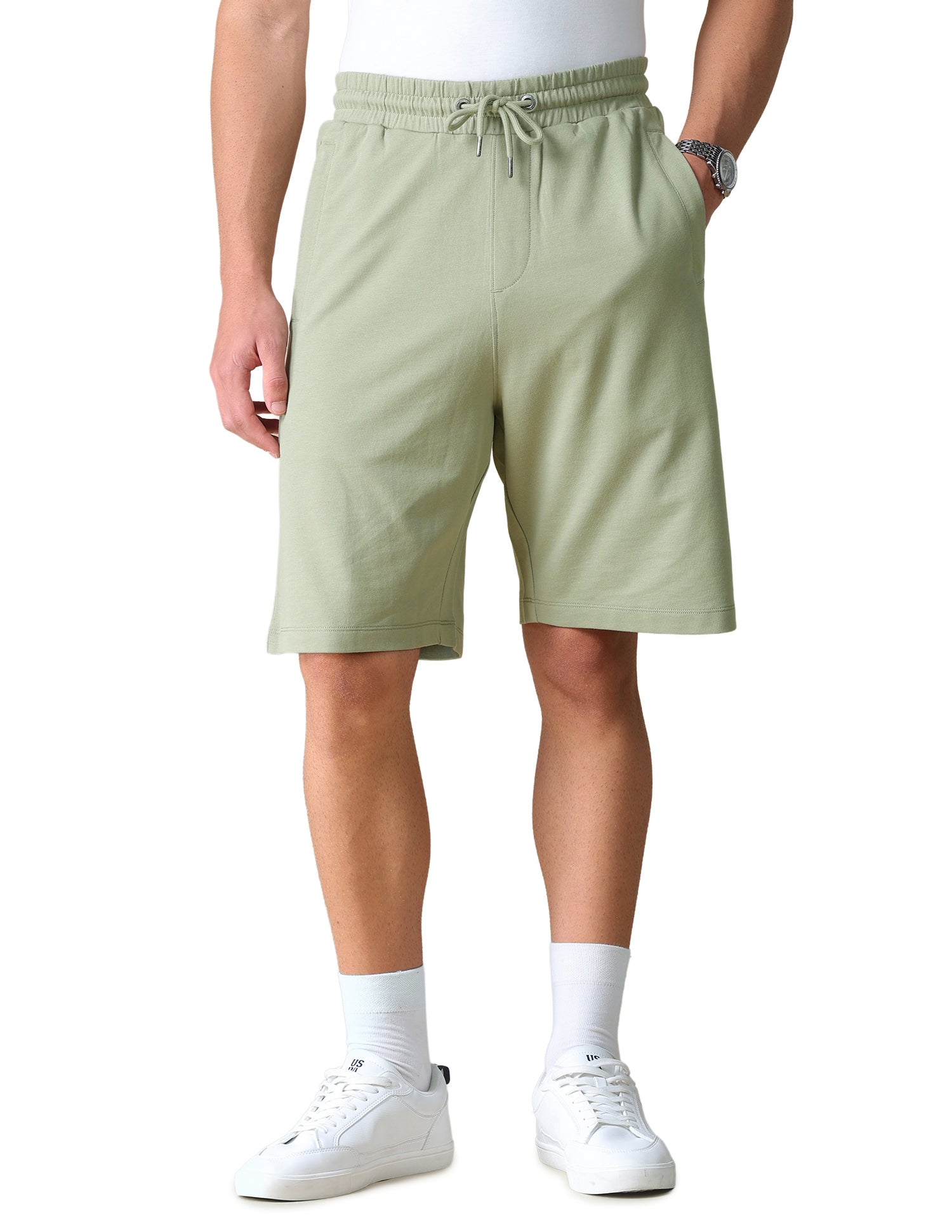 Regular Fit Knitted Shorts Light Green - U.S. Polo Assn. India | Large