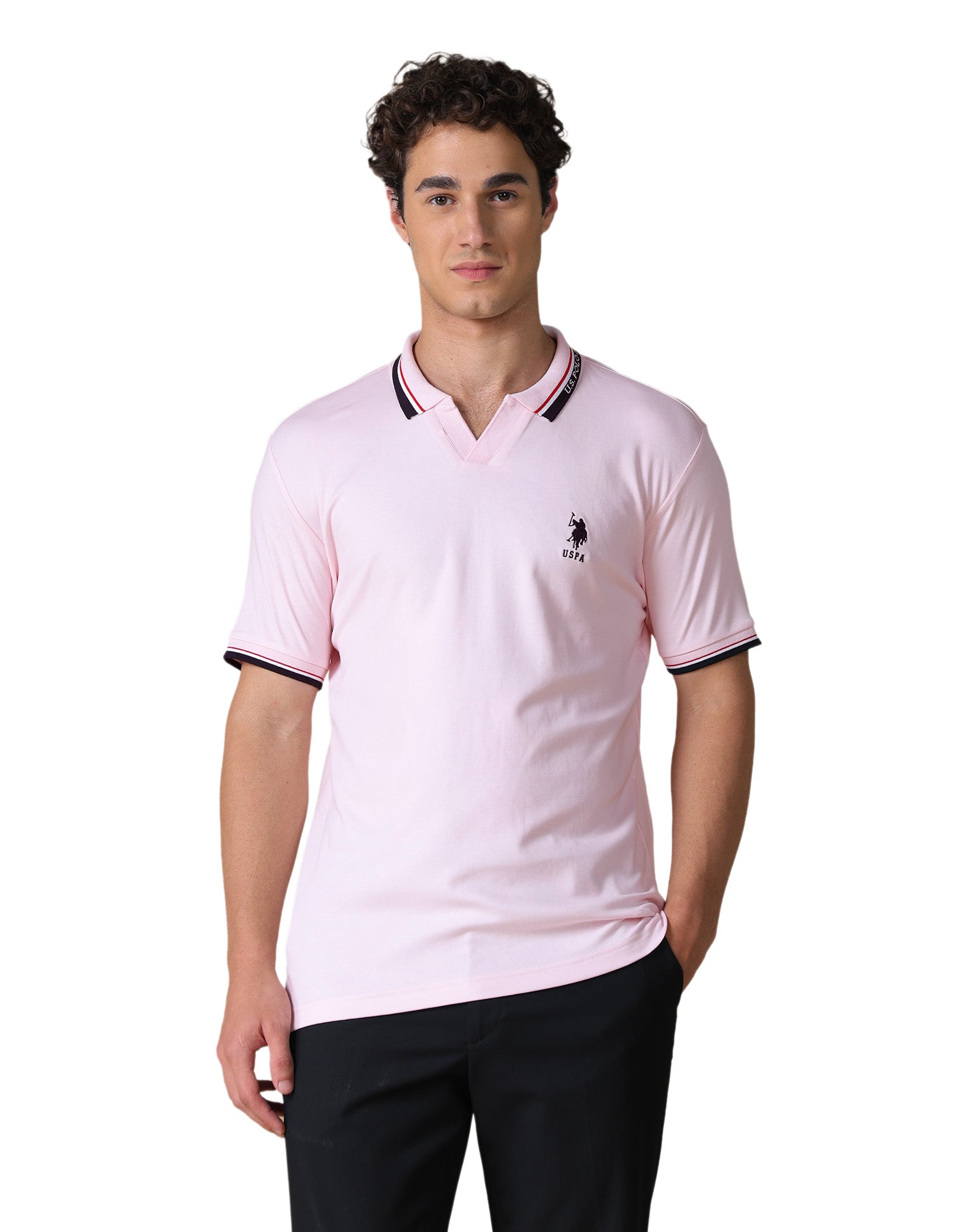 Solid Regular Fit Polo Shirt Pink - U.S. Polo Assn. India | Large