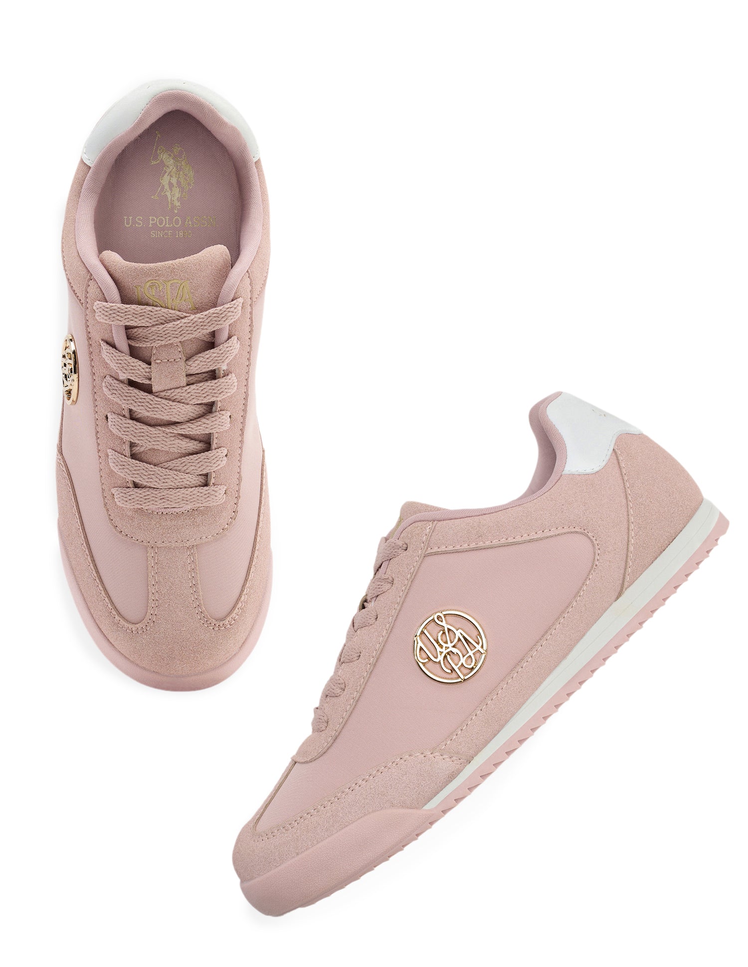 Ondine Lace-Ups Suede Sneakers Blush - U.S. Polo Assn. India | Large