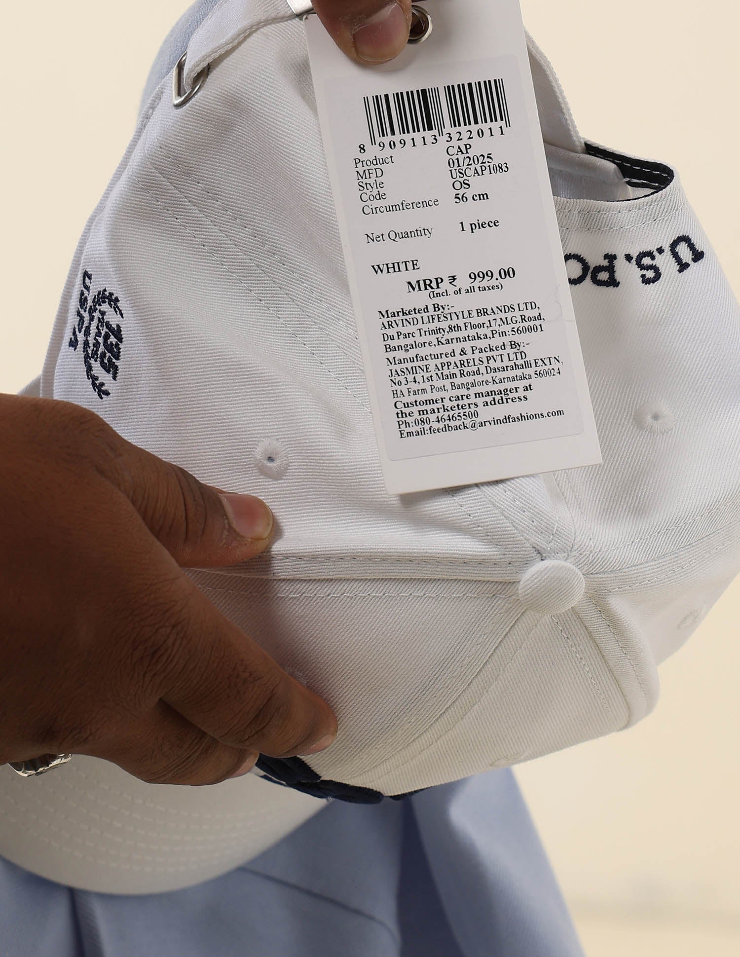 Brand Embroidered 135 Anniversary Cap White - U.S. POLO ASSN. | Large